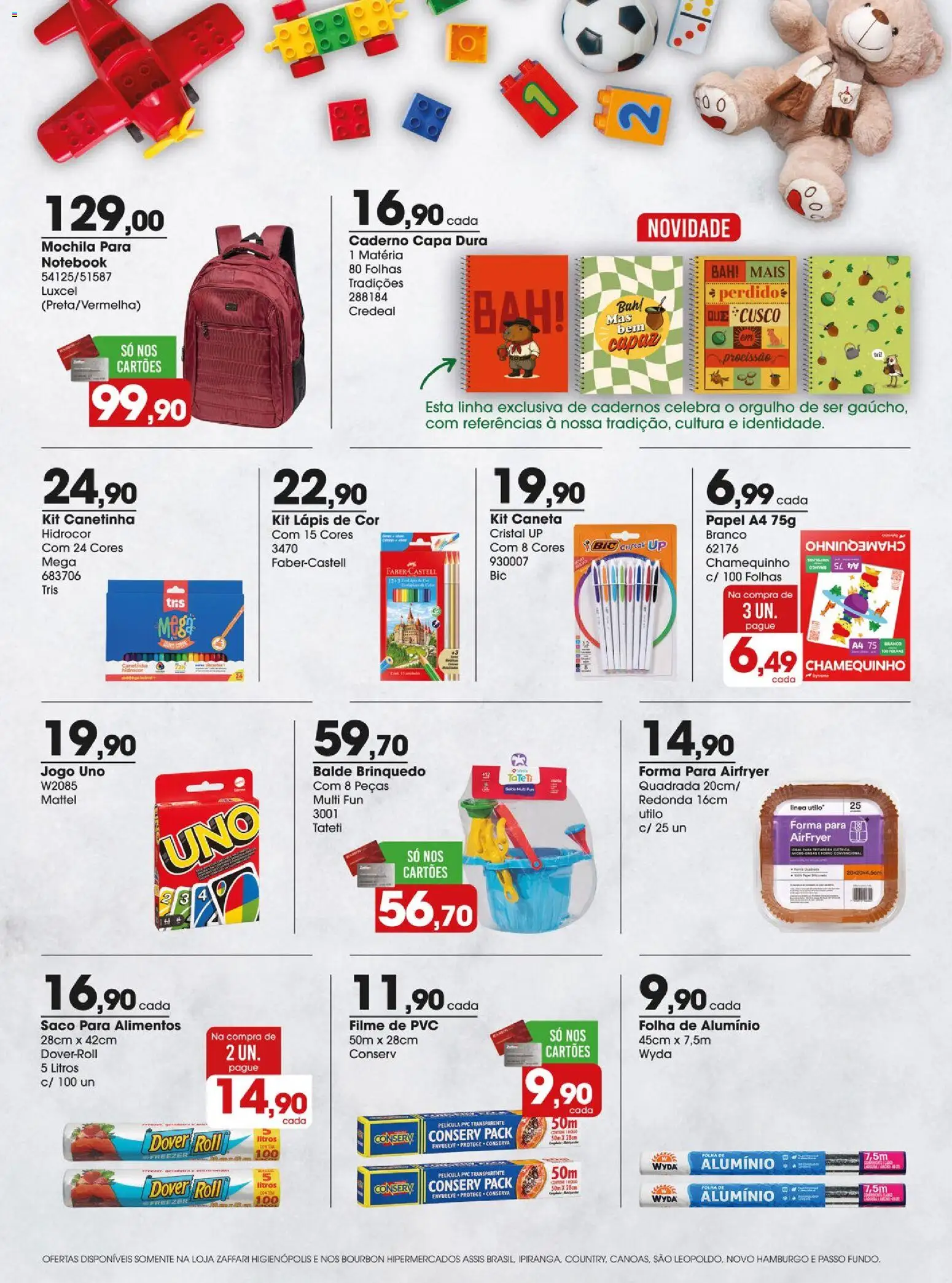 Zaffari Folheto - válido de 08.01.2026 | Página: 9 | Produtos: filme de PVC, Notebook, Bourbon, Balde