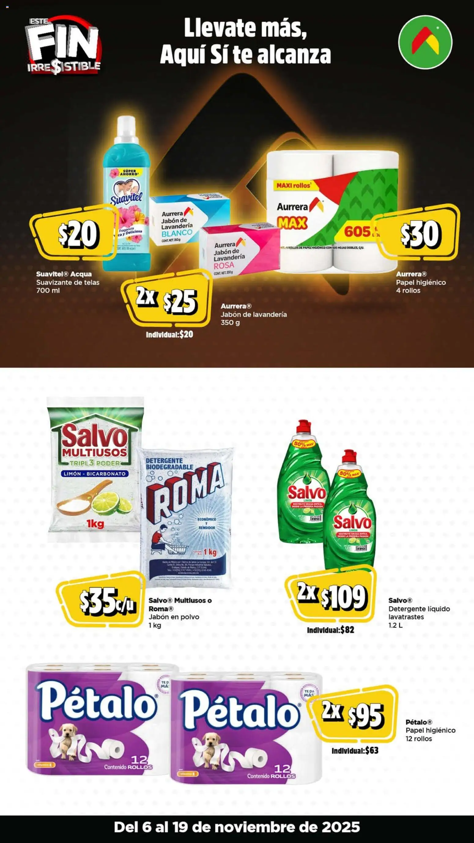 Nuevas ofertas de Bodega Aurrerá válidas en toda la República Mexicana desde el 06.11.2025. ¡Encuentra las mejores ofertas en Bodega Aurrerá Buen Fin ! | Página: 6 | Productos: Detergente, Papel higiénico, Té, Polvo
