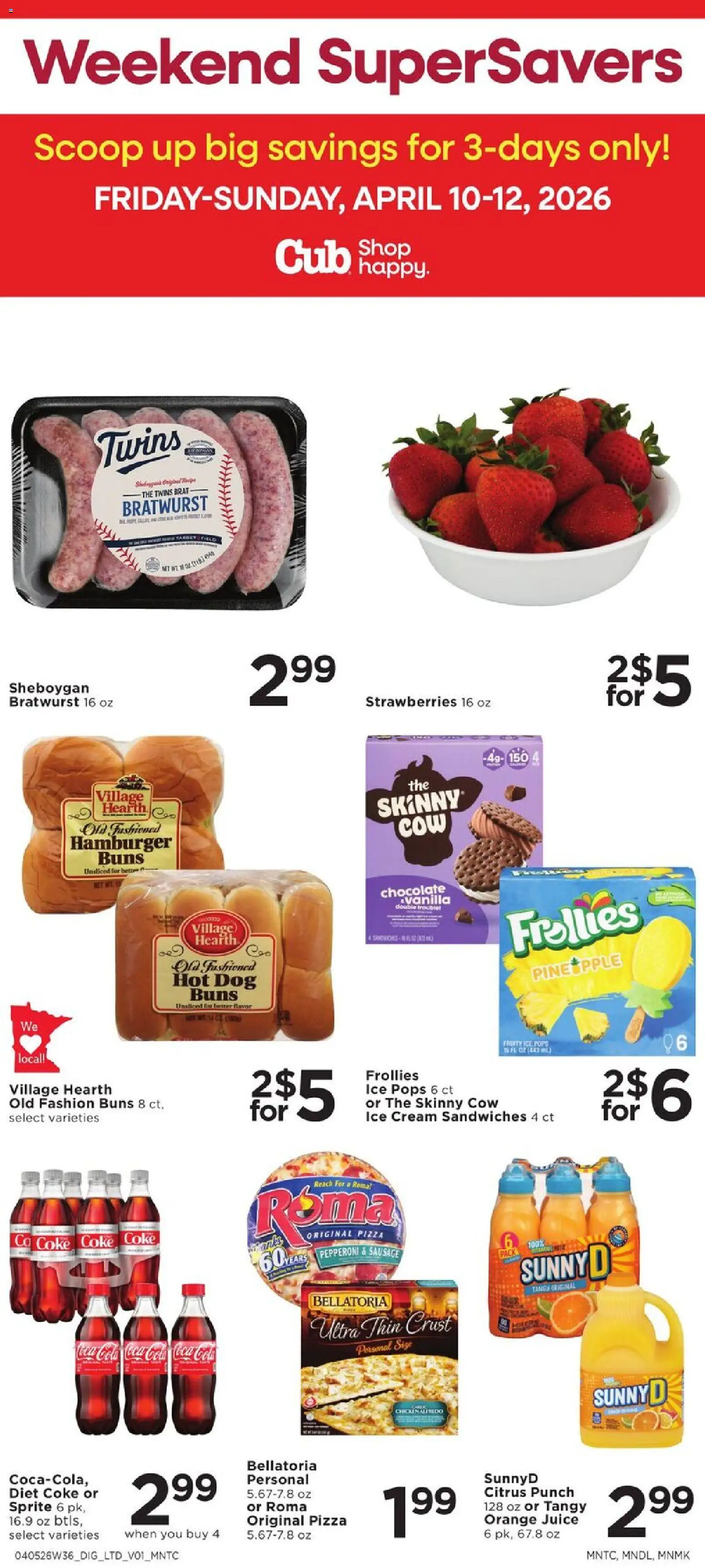 Cub Foods Weekly Ad - valid from 06.04.2026 | Page: 5 | Products: Chocolate, Pizza, Strawberries, Ice cream