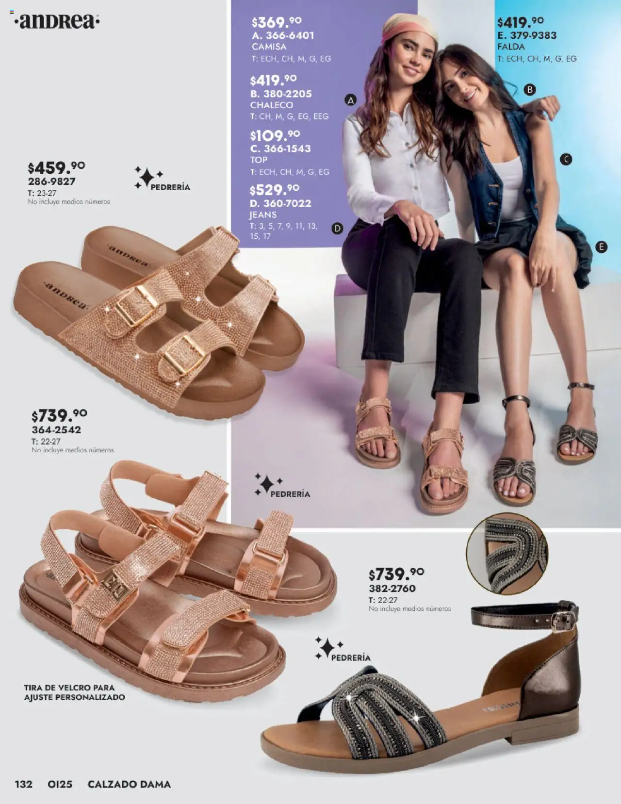 Nuevas ofertas de Andrea válidas en toda la República Mexicana desde el 24.08.2025. ¡Encuentra las mejores ofertas en Andrea - Catálogo Calzado Dama! | Página: 132 | Productos: Chaleco, Camisa, Falda