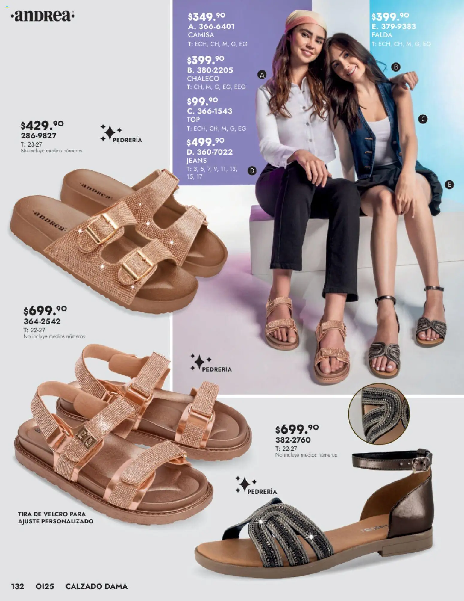 Nuevas ofertas de Andrea válidas en toda la República Mexicana desde el 24.08.2025. ¡Encuentra las mejores ofertas en Andrea - Catálogo Calzado Dama! | Página: 132 | Productos: Chaleco, Camisa, Falda