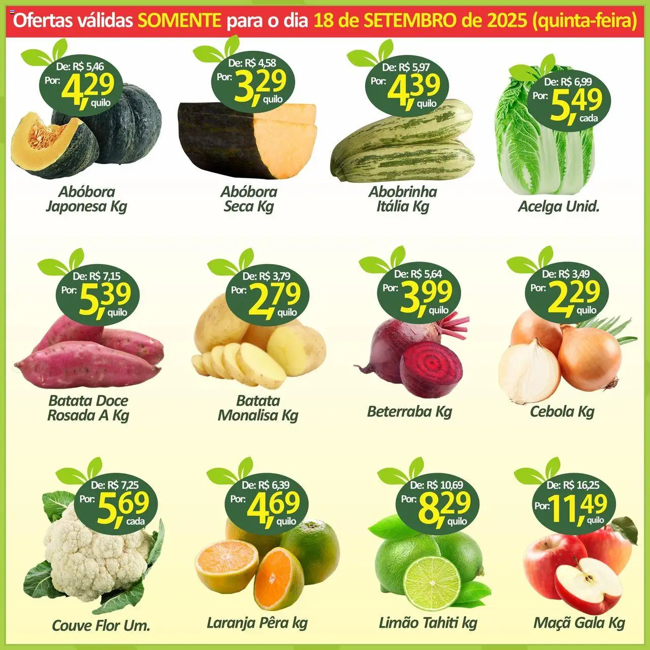 Big Supermercados Folheto - válido de 18.09.2025 | Página: 2 | Produtos: Abobrinha, Beterraba, Cebola, Couve