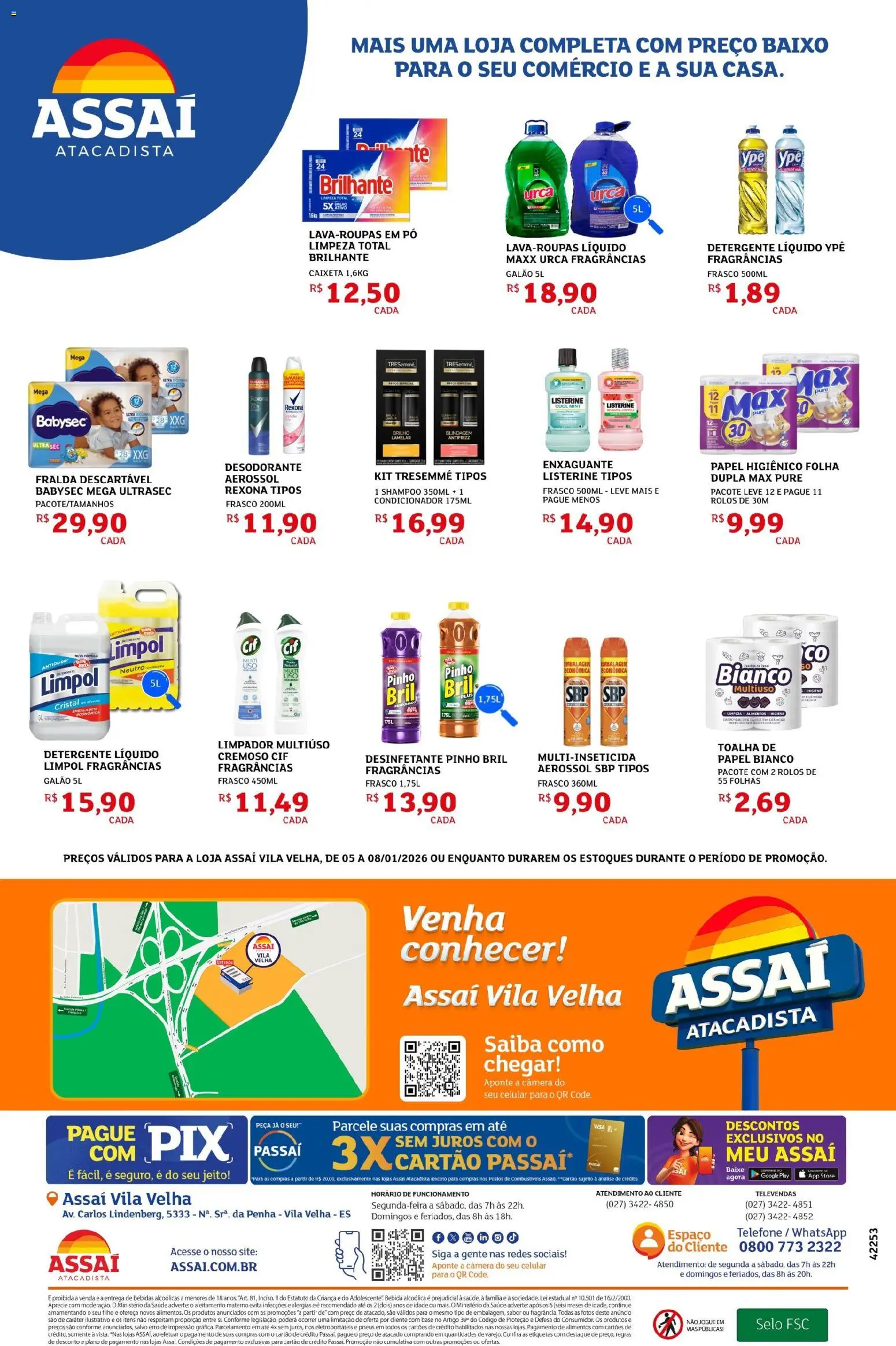 Assaí Atacadista Folheto - válido de 05.01.2026 | Página: 4 | Produtos: Pó, Desodorante, Pneus, Baixo