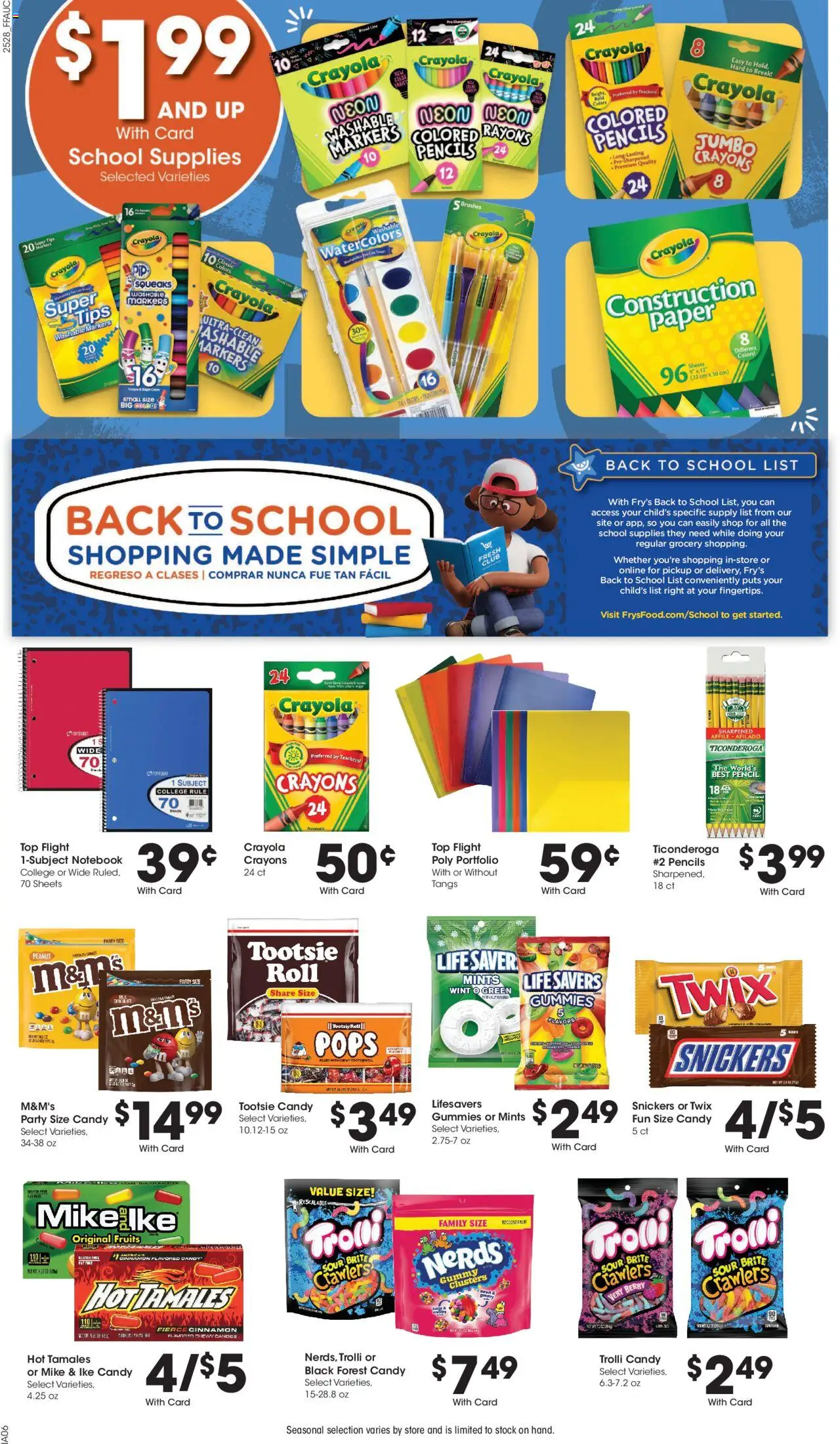 Fry's Food Weekly Ad - AZ - valid from 13.08.2025 | Page: 11 | Products: Pencil, Fruits, Lime, Notebook