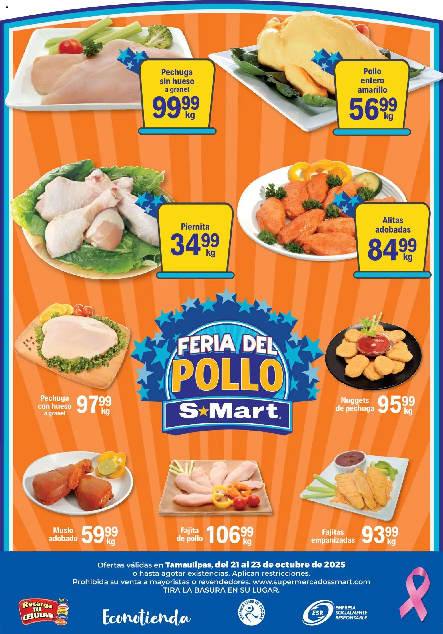 Nuevas ofertas de S-Mart válidas en toda la República Mexicana desde el 21.10.2025. ¡Encuentra las mejores ofertas en S-Mart folleto Reynosa! | Página: 6 | Productos: Pollo