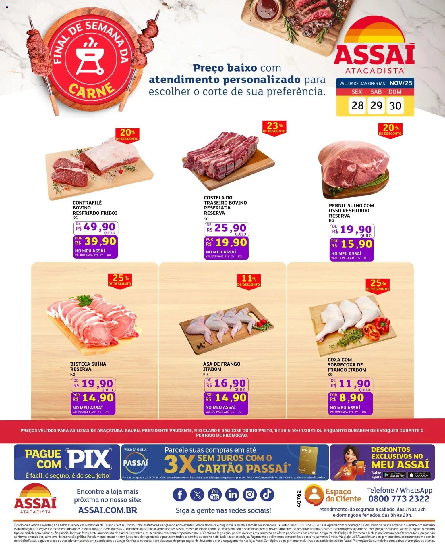 Assaí Atacadista Folheto - válido de 28.11.2025 | Página: 1 | Produtos: Asa de frango, Pneus, Base, Baixo