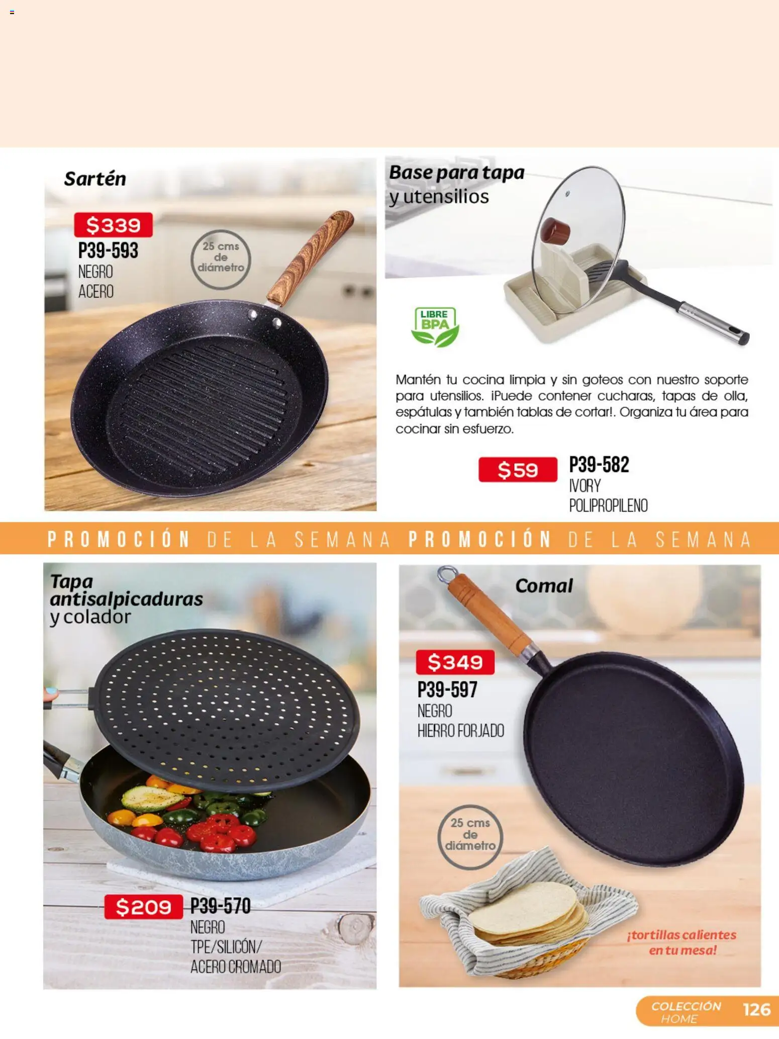 Nuevas ofertas de Cklass válidas en toda la República Mexicana desde el 30.03.2026. ¡Encuentra las mejores ofertas en Cklass catálogo Promo semanal! | Página: 127 | Productos: Colador, Cocina, Mesa, Sartén