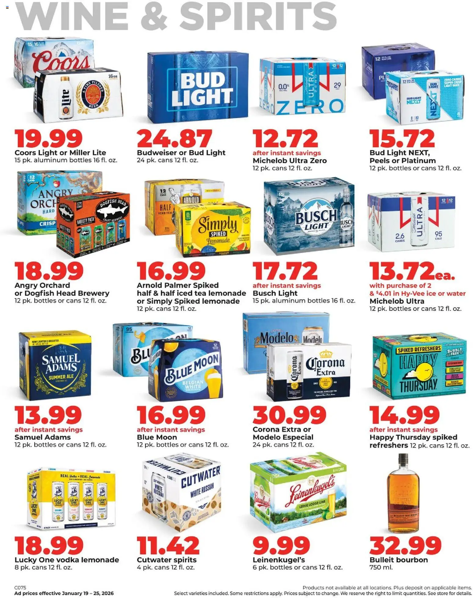 HyVee Weekly Ad - valid from 19.01.2026 | Page: 34 | Products: Wine, Tea, Vodka, Water