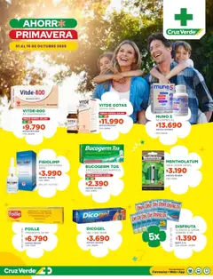 Flyer Ofertas Primera Quincena Cruz Verde válido desde el 01.10.2025