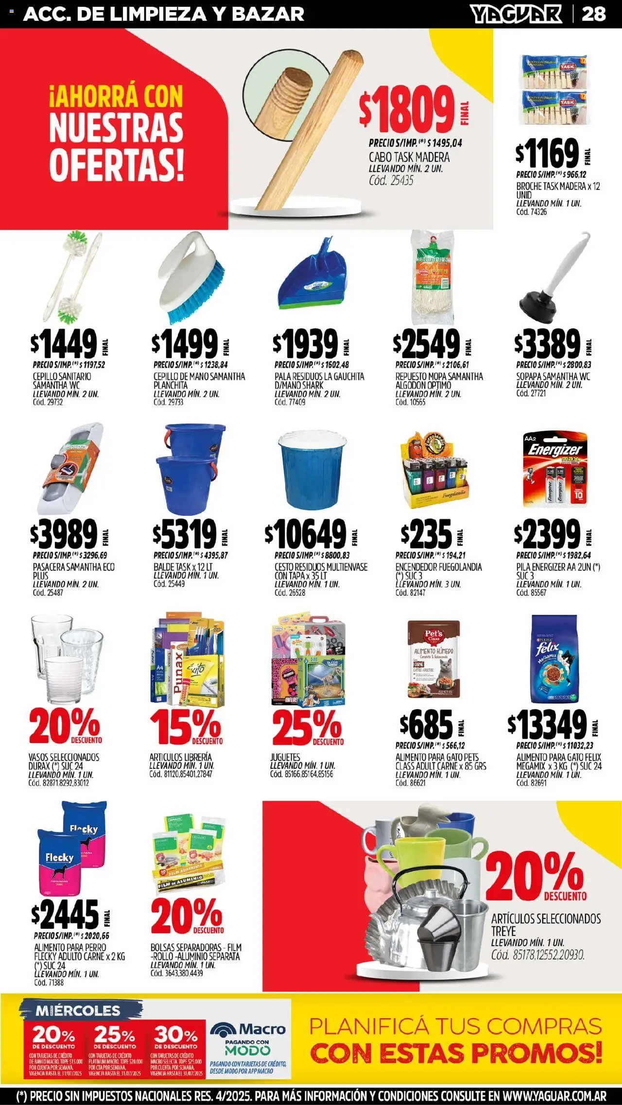 Yaguar - Parque Chacabuco │ válido desde el 28.07.2025 | Página: 30 | Productos: Pila, Encendedor, Pala, Vasos
