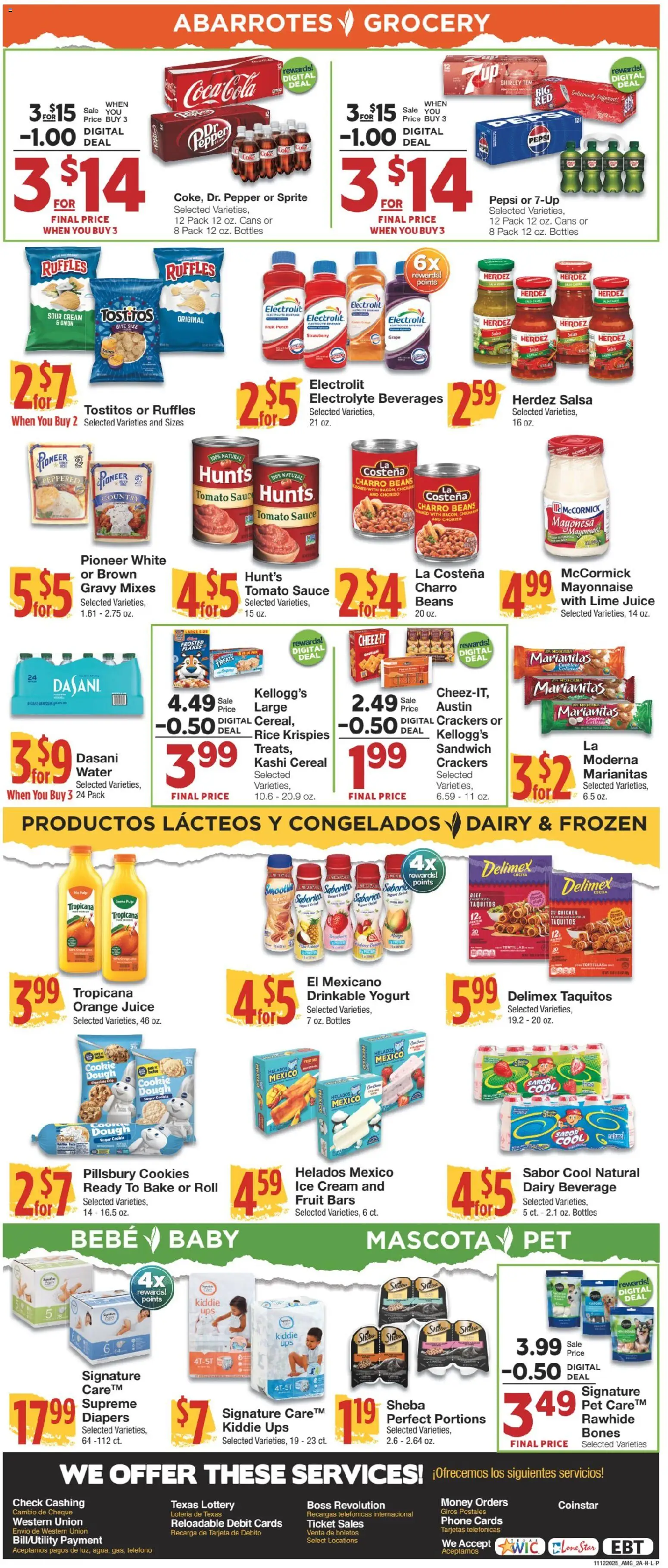 United Supermarkets Ad - valid from 11.11.2025 | Page: 2 | Products: Rice, Beef, Water, Lime