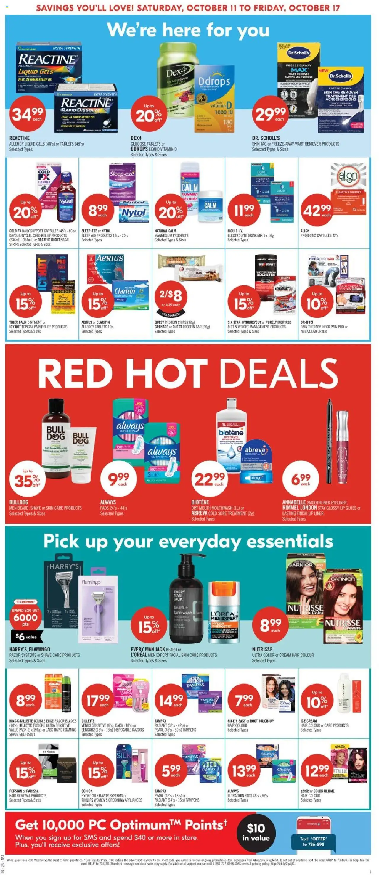 Shoppers flyer valid from 11.10.2025 | Page: 11 | Products: Chips, Cream, Ice cream, Mouthwash