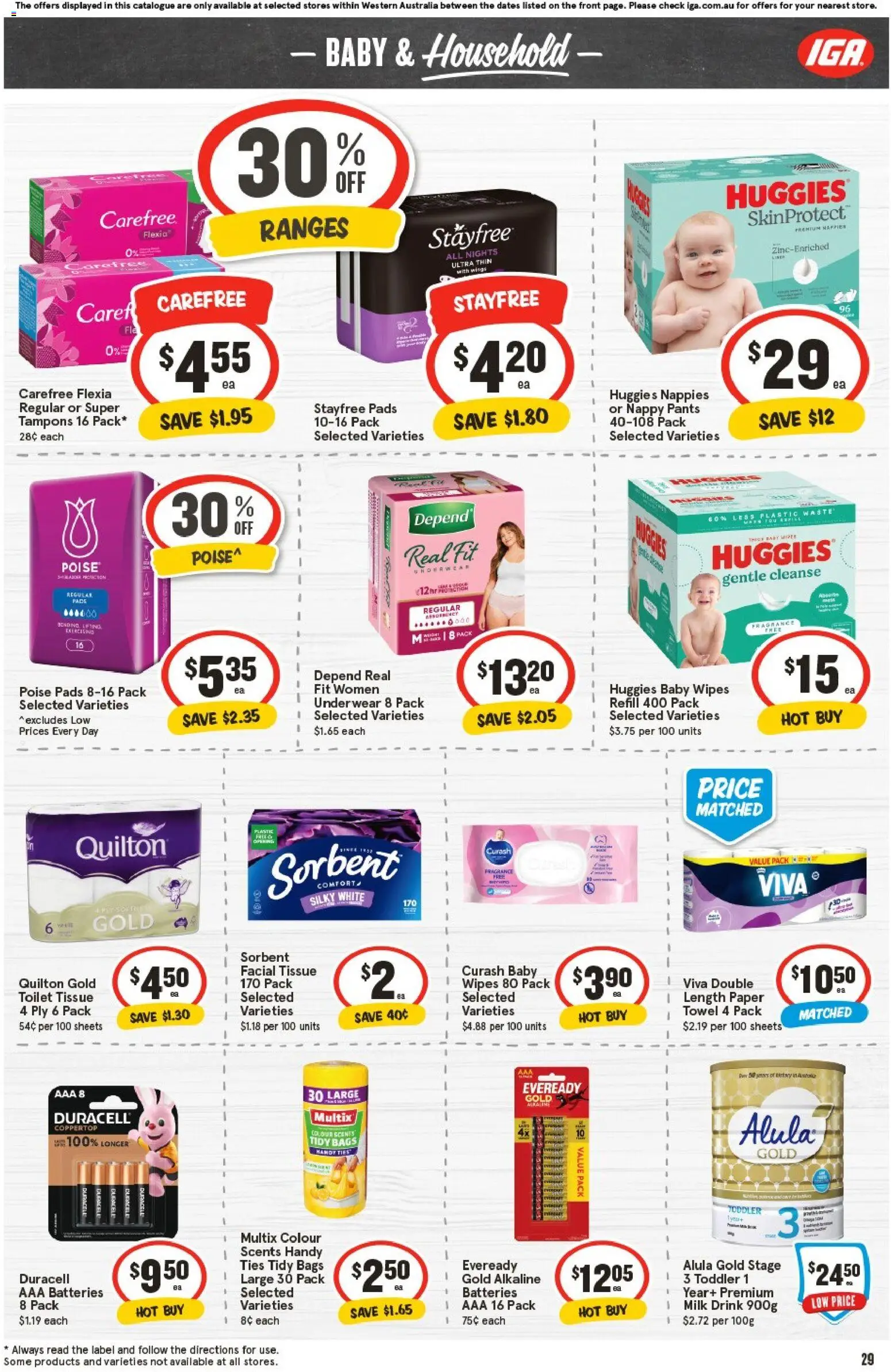 IGA catalogue - valid from 29.10.2025 | Page: 32 | Products: Toilet, Milk, Nappies, Underwear