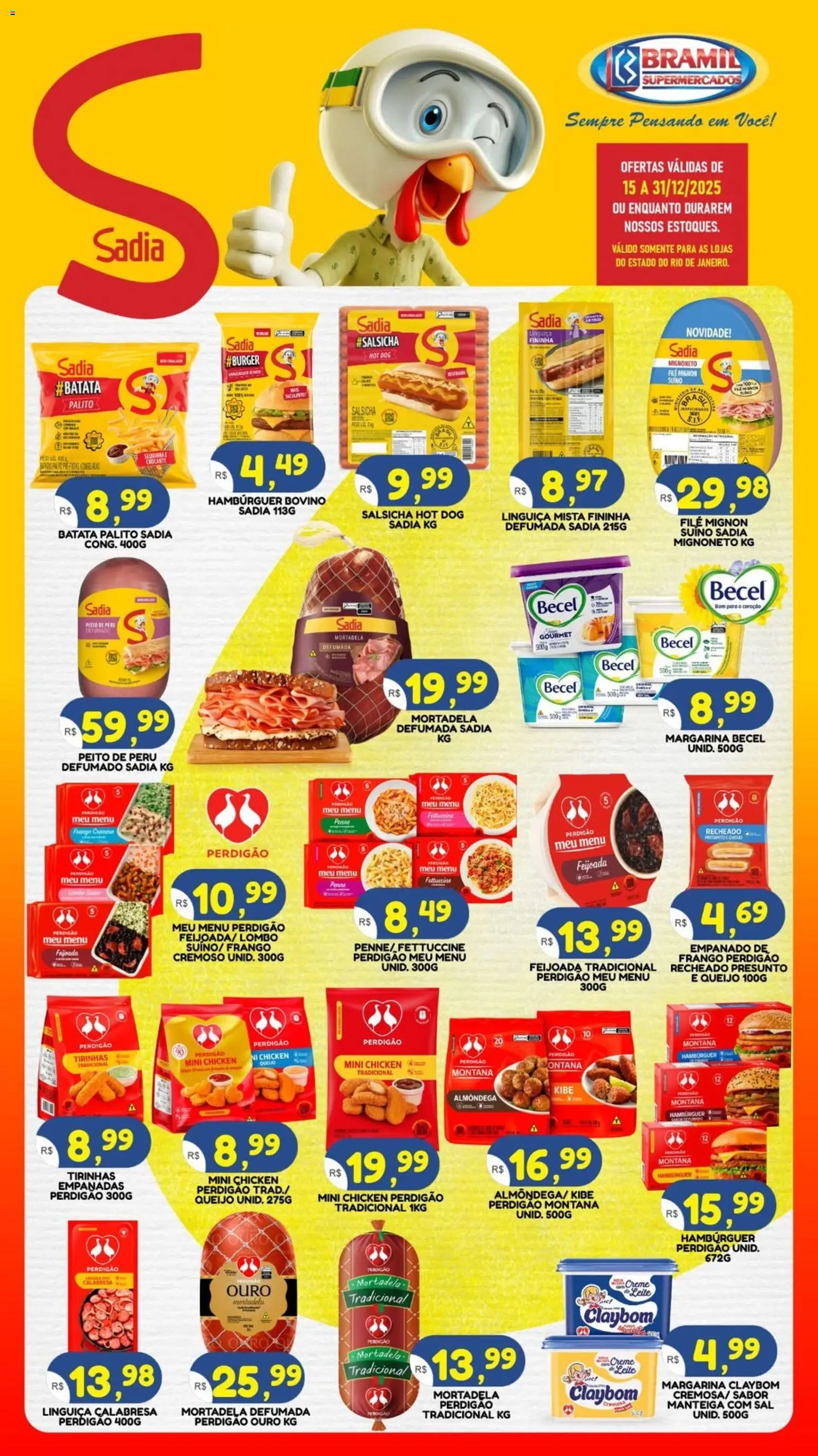 Bramil Supermercados Folheto - válido de 15.12.2025 | Página: 1 | Produtos: Leite, Mortadela, Batata, Creme de leite
