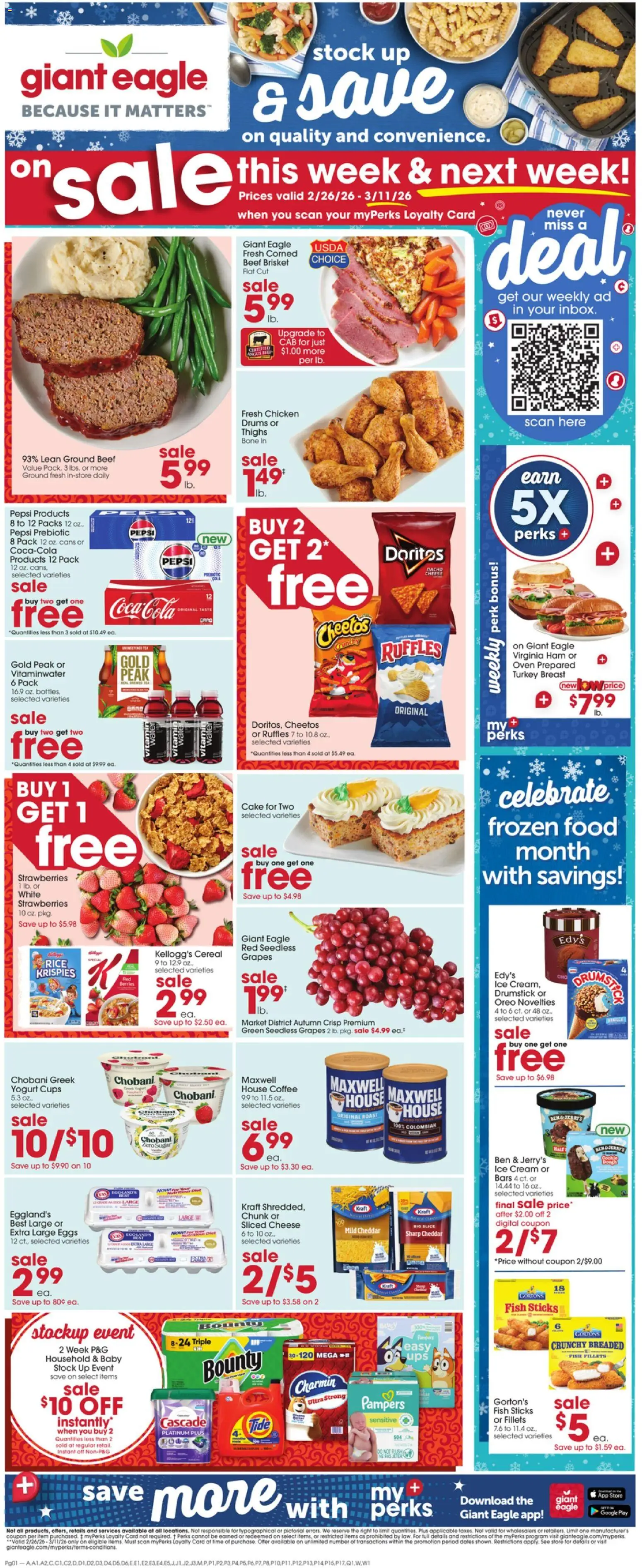 Giant Eagle Weekly Ad - valid from 26.02.2026 | Page: 1 | Products: Vitamin, Coffee, Ham, Fish