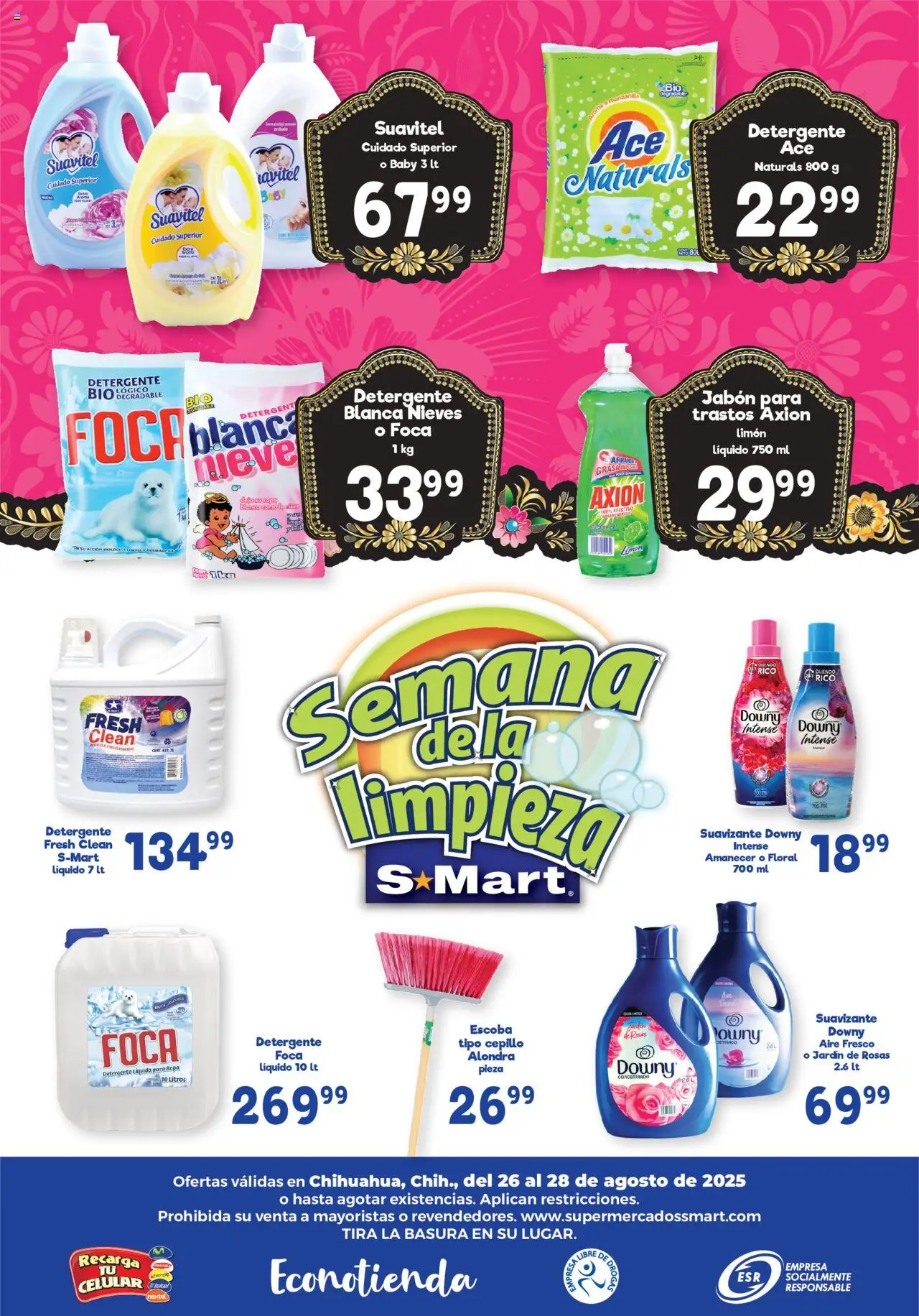 Nuevas ofertas de S-Mart válidas en toda la República Mexicana desde el 26.08.2025. ¡Encuentra las mejores ofertas en S-Mart folleto! | Página: 6 | Productos: Cepillo, Limón, Suavizante, Ropa