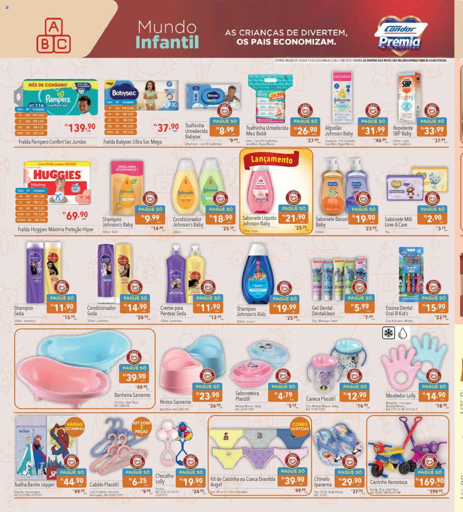 Supermercados Condor Folheto - válido de 22.04.2026 | Página: 24 | Produtos: Fragrância, Carrinho, Sabonete, Sabonete líquido