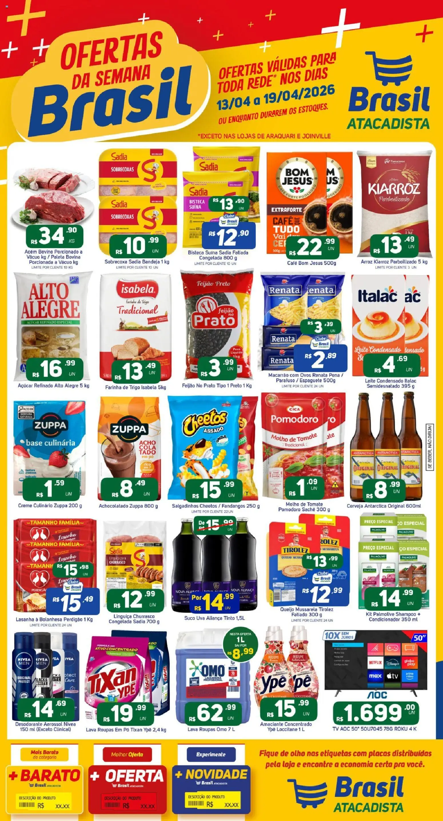 Brasil Atacadista Folheto - válido de 13.04.2026 | Página: 1 | Produtos: Aliança, Leite, Base, Leite condensado