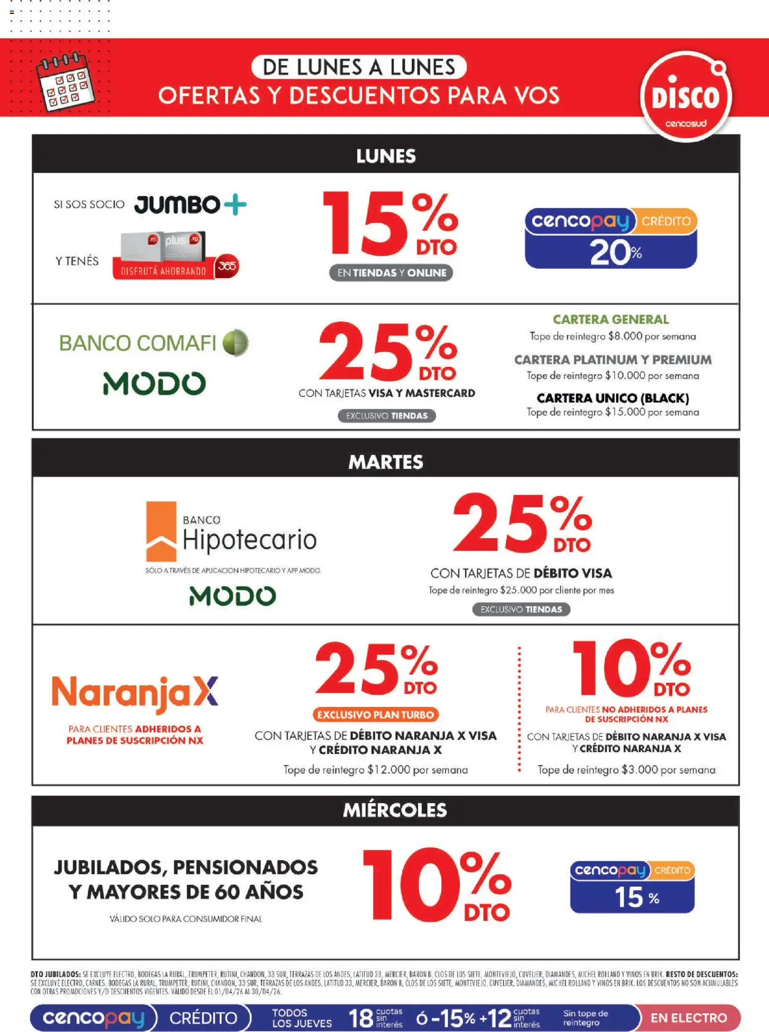 Disco - Ofertas | Córdoba │ válido desde el 16.04.2026 | Página: 11 | Productos: Cartera, Disco, Banco, General