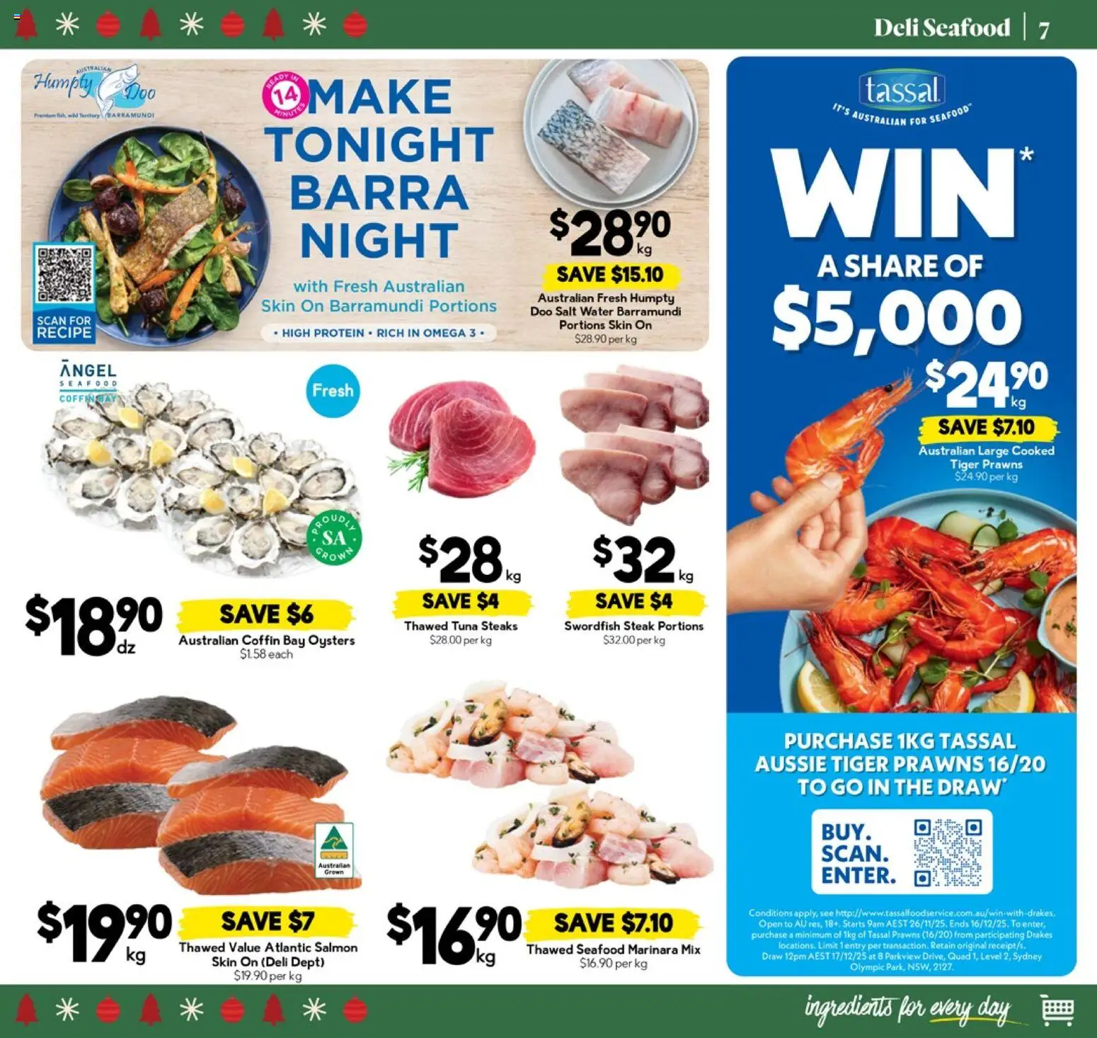 Drakes catalogue - valid from 26.11.2025 | Page: 7 | Products: Water, Salmon, Seafood, Tuna