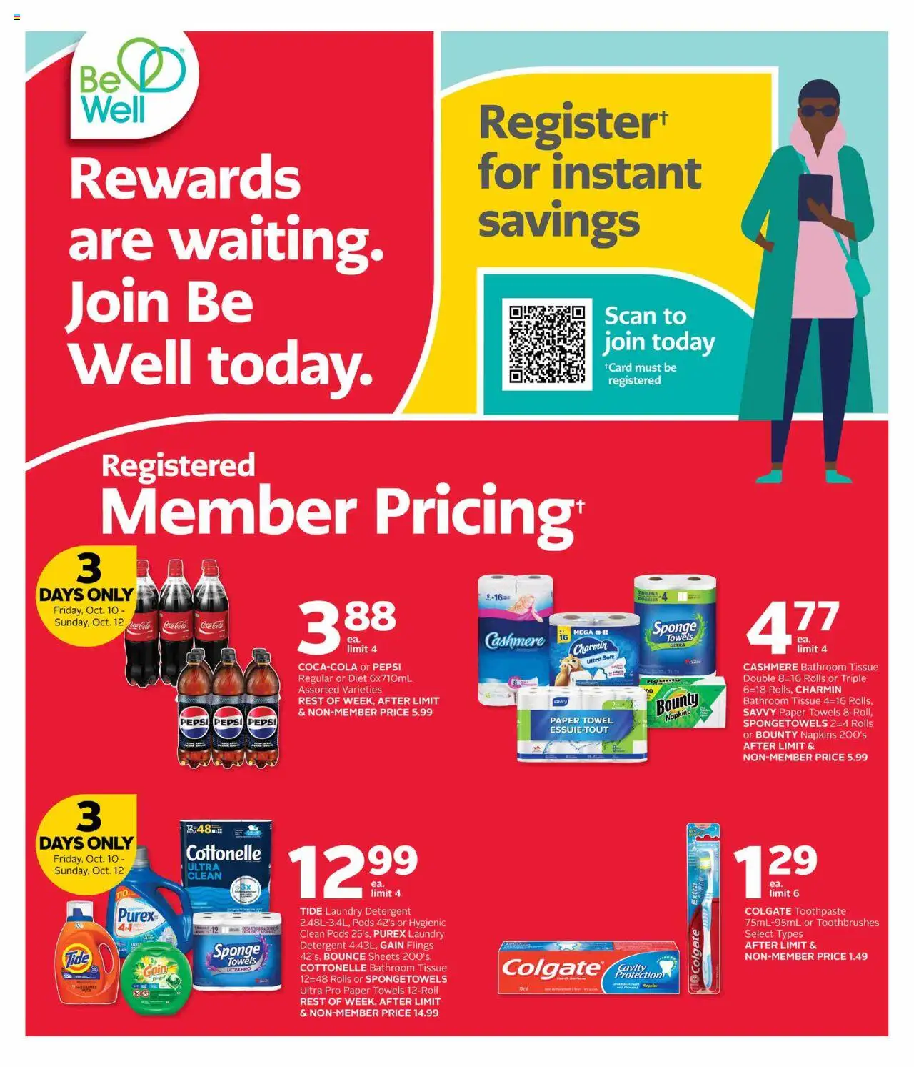 Rexall flyer valid from 10.10.2025 | Page: 1 | Products: Sponge, Toothpaste, Detergent