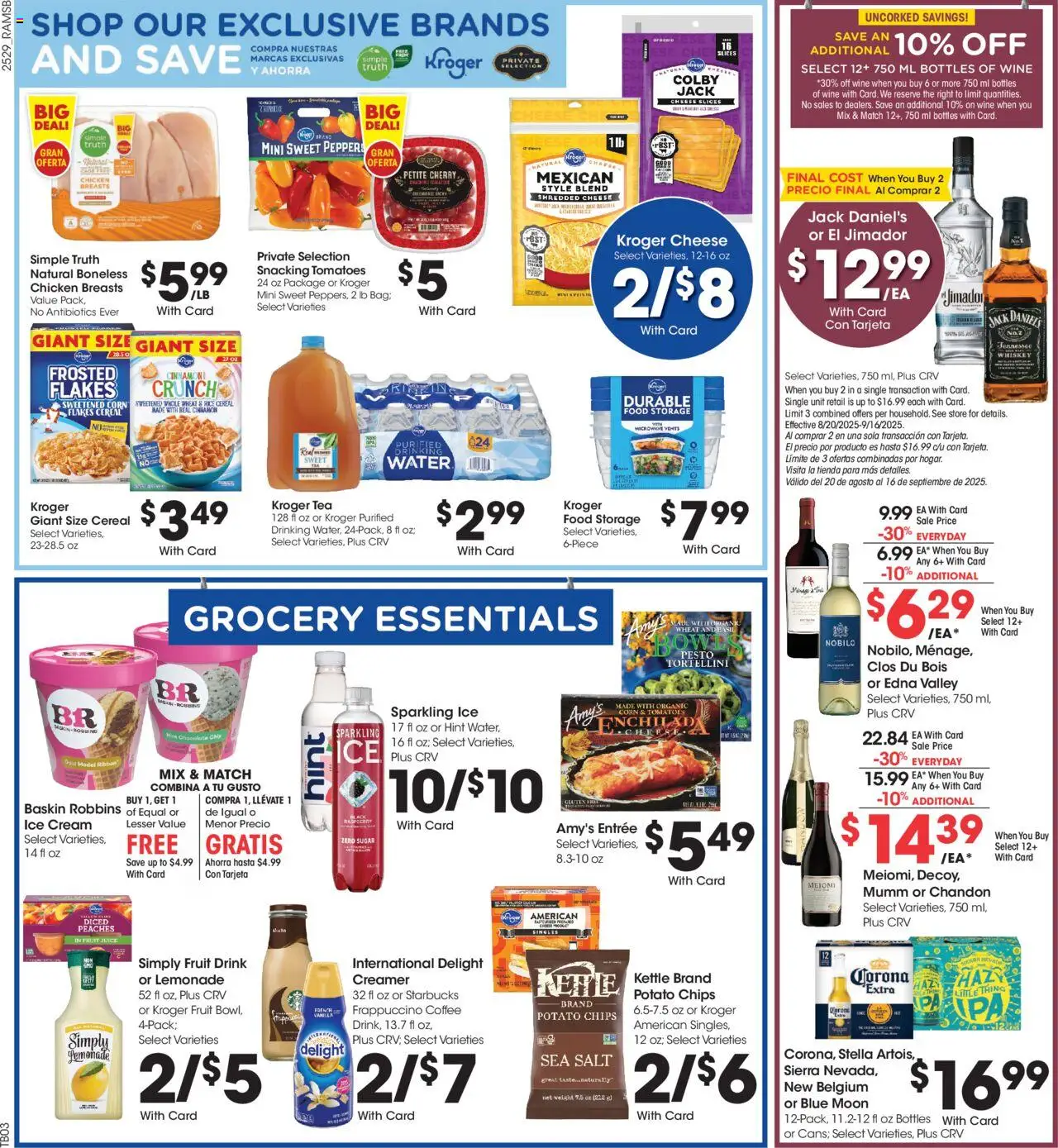 Ralphs Weekly Ad - valid from 20.08.2025 | Page: 7 | Products: Tomatoes, Chips, Cream, Raspberry
