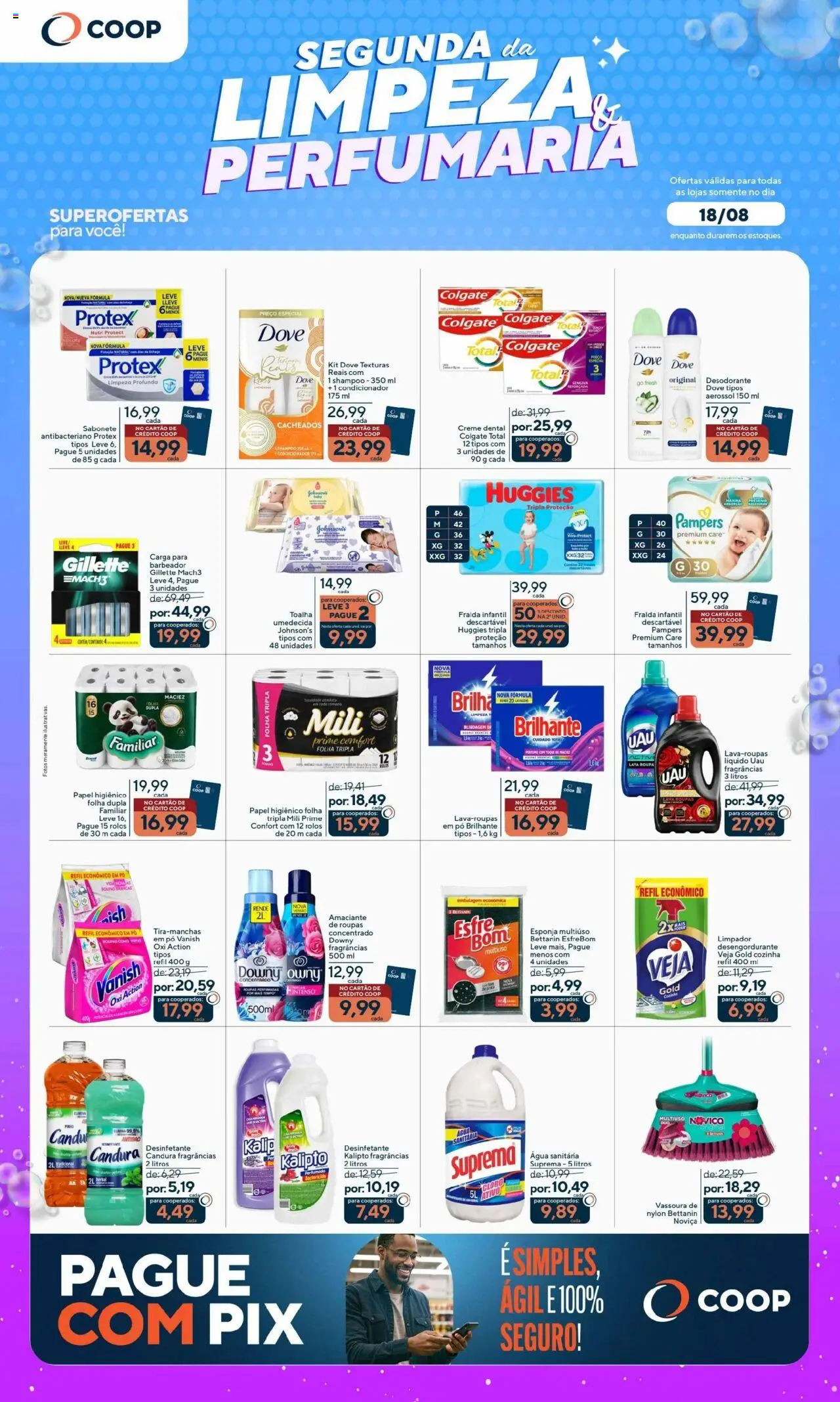 Coop Folheto - válido de 18.08.2025 | Página: 1 | Produtos: Barbeador, Perfume, Pó, Papel higiênico