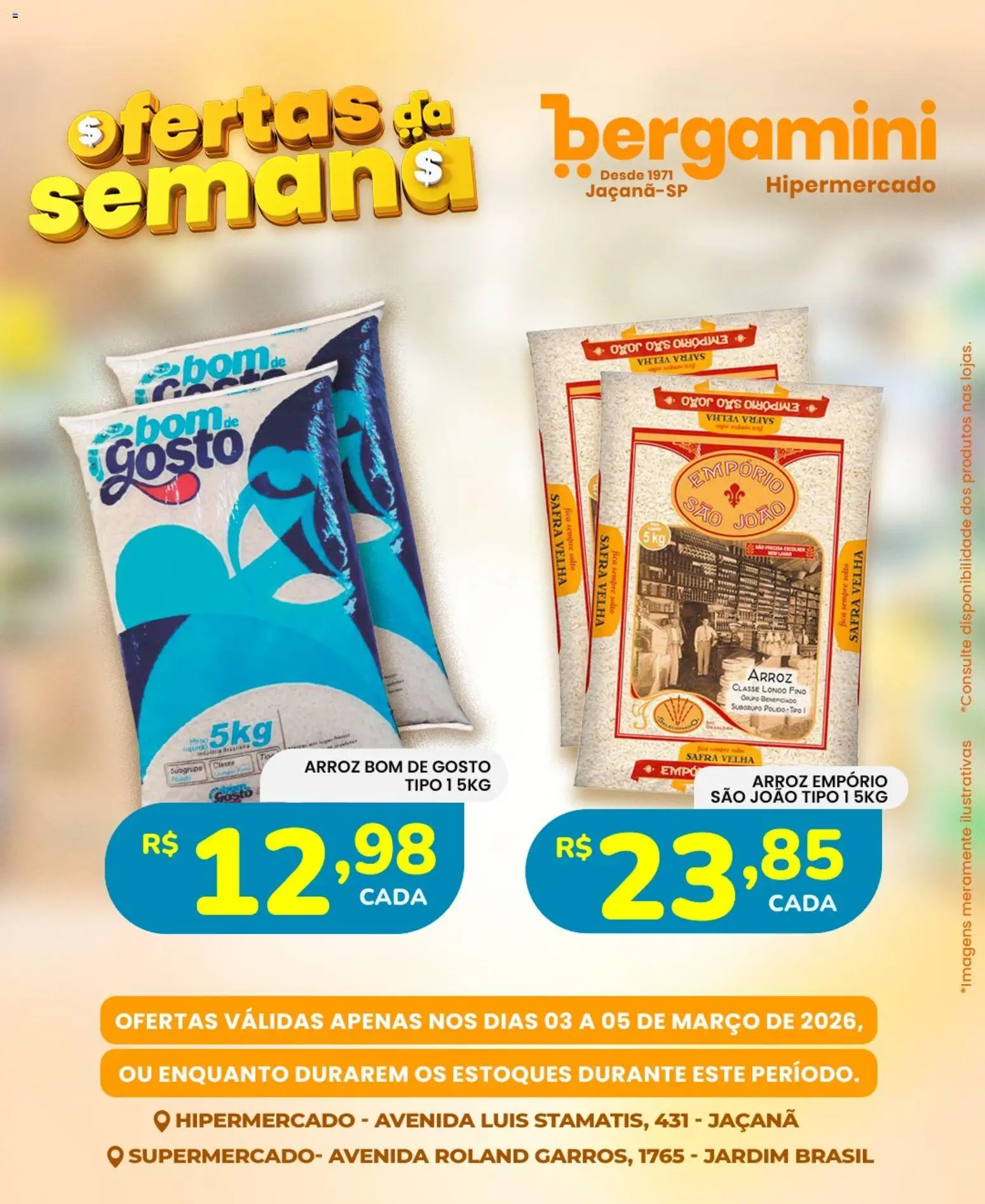 Supermercado Bergamini Folheto - válido de 03.03.2026 | Página: 1 | Produtos: Arroz