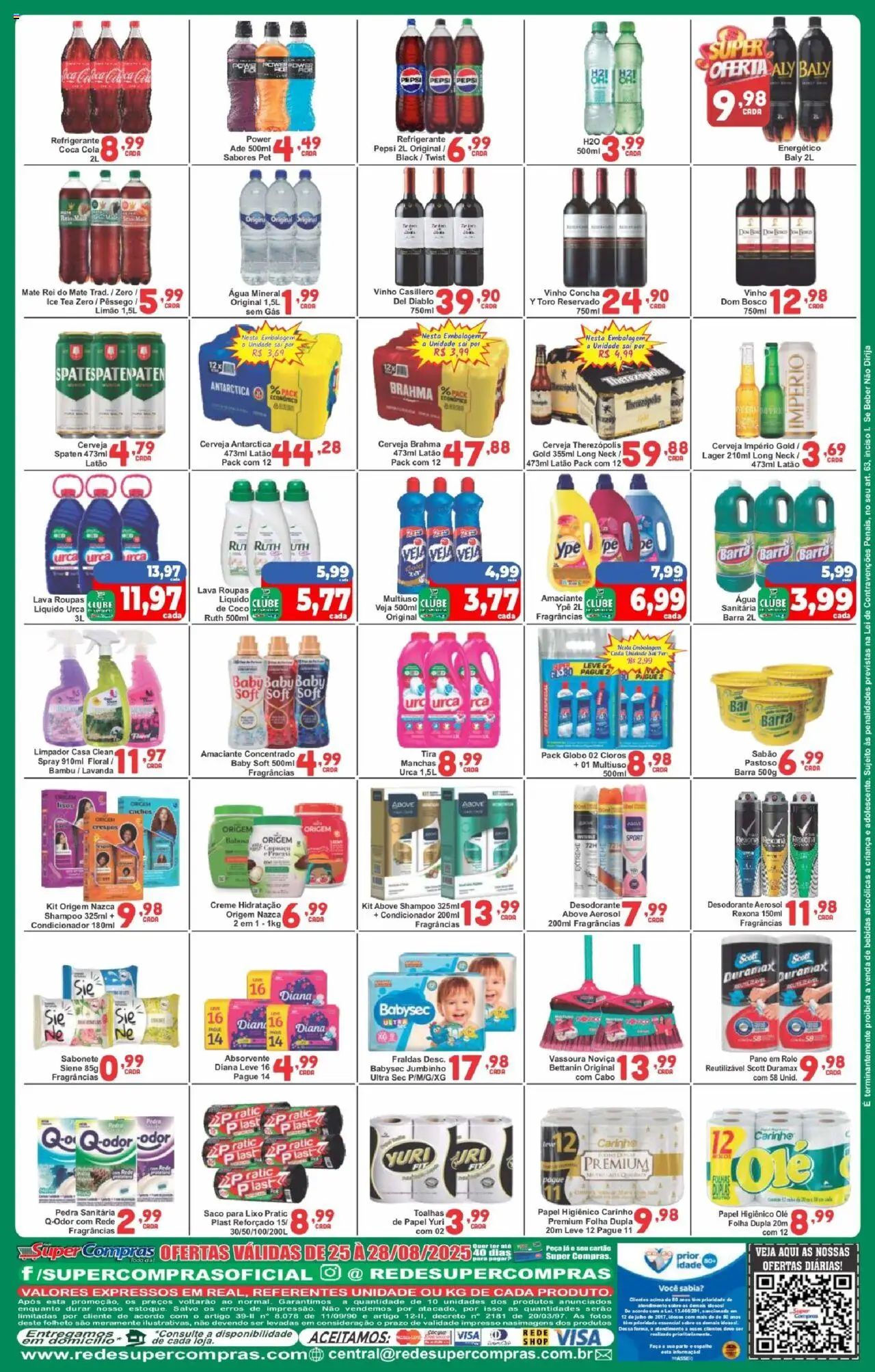 Rede Super Compras Folheto - válido de 25.08.2025 | Página: 4 | Produtos: Shampoo, Condicionador, Cola, Papel higiênico