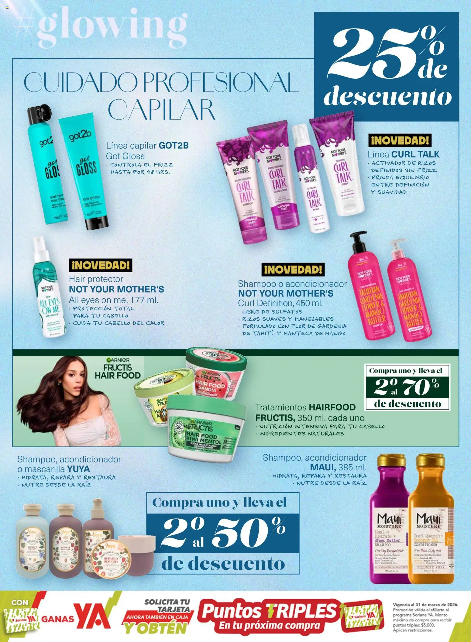 Nuevas ofertas de Soriana válidas en toda la República Mexicana desde el 12.03.2026. ¡Encuentra las mejores ofertas en Soriana - Glowing Descubre tu belleza Híper Nacional! | Página: 20 | Productos: Sandía, Mango, Caja, Acondicionador