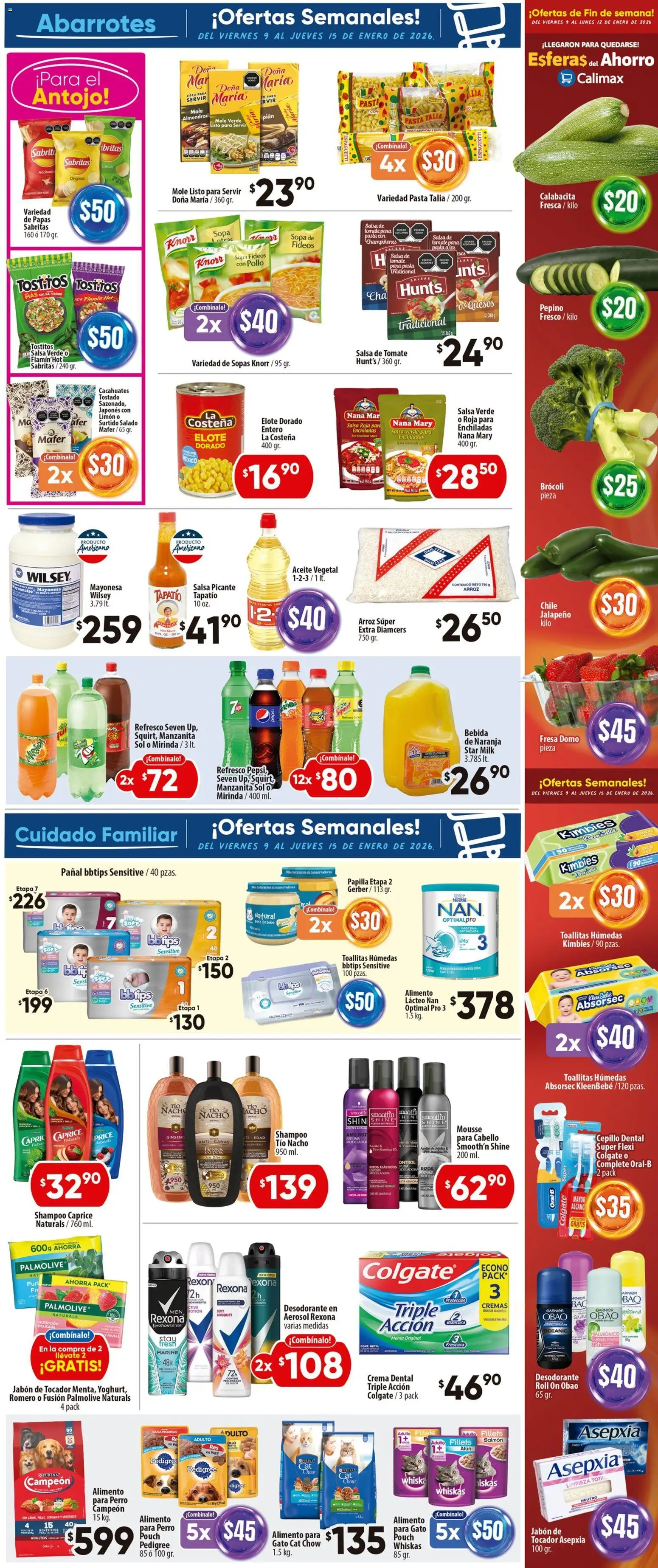 Nuevas ofertas de Calimax válidas en toda la República Mexicana desde el 09.01.2026. ¡Encuentra las mejores ofertas en Calimax folleto! | Página: 5 | Productos: Brocoli, Cepillo, Aceite, Paté
