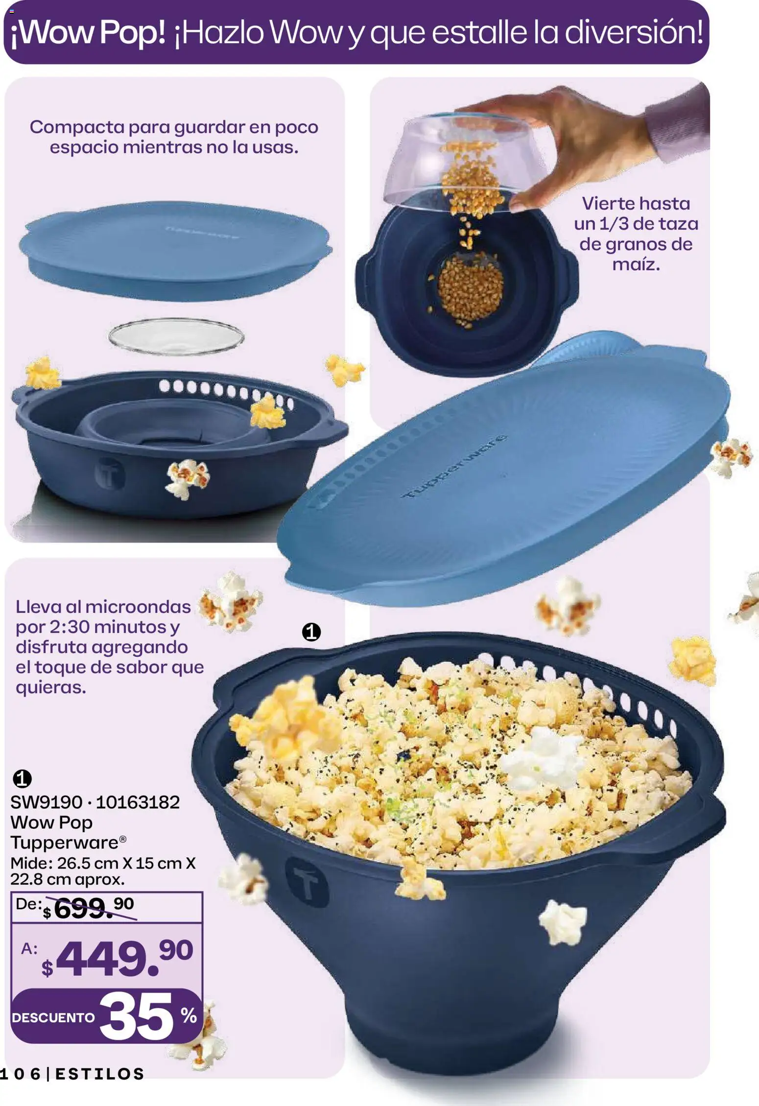 Nuevas ofertas de Tupperware válidas en toda la República Mexicana desde el 26.01.2026. ¡Encuentra las mejores ofertas en Tupperware catálogo! | Página: 106 | Productos: Taza, Microondas