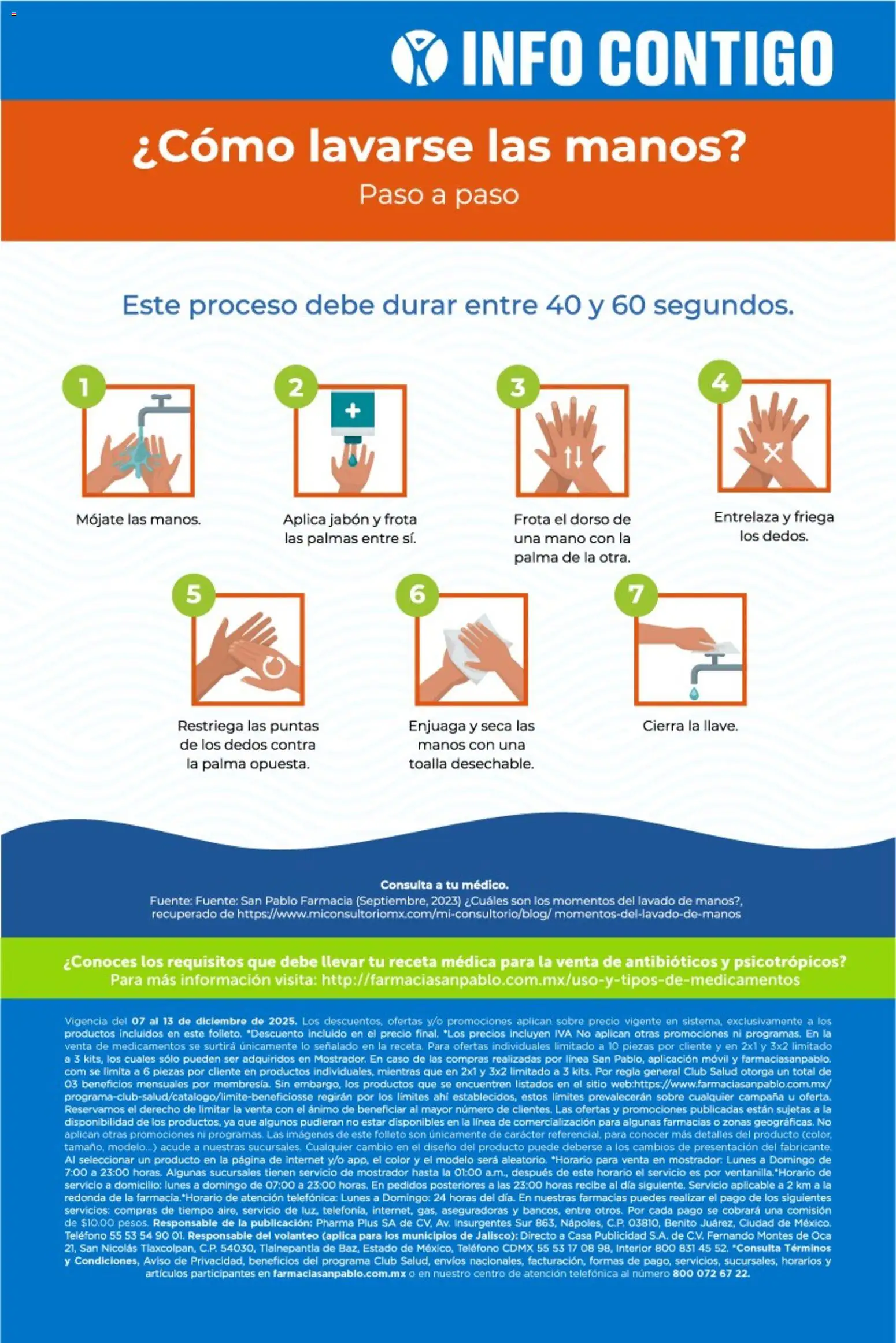 Nuevas ofertas de Farmacia San Pablo válidas en toda la República Mexicana desde el 07.12.2025. ¡Encuentra las mejores ofertas en Farmacia San Pablo catálogo! | Página: 14 | Productos: Fuente, Teléfono, Campana, Jabón