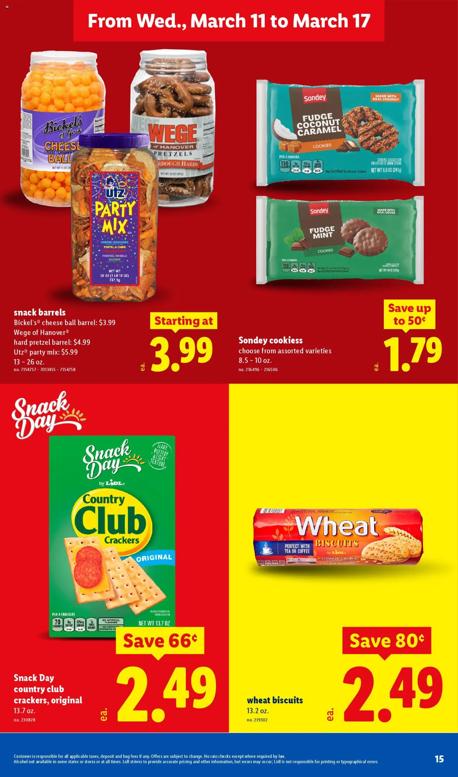 Lidl Weekly Ad - valid from 11.03.2026 | Page: 15 | Products: Cheese, Tea, Chips, Bag