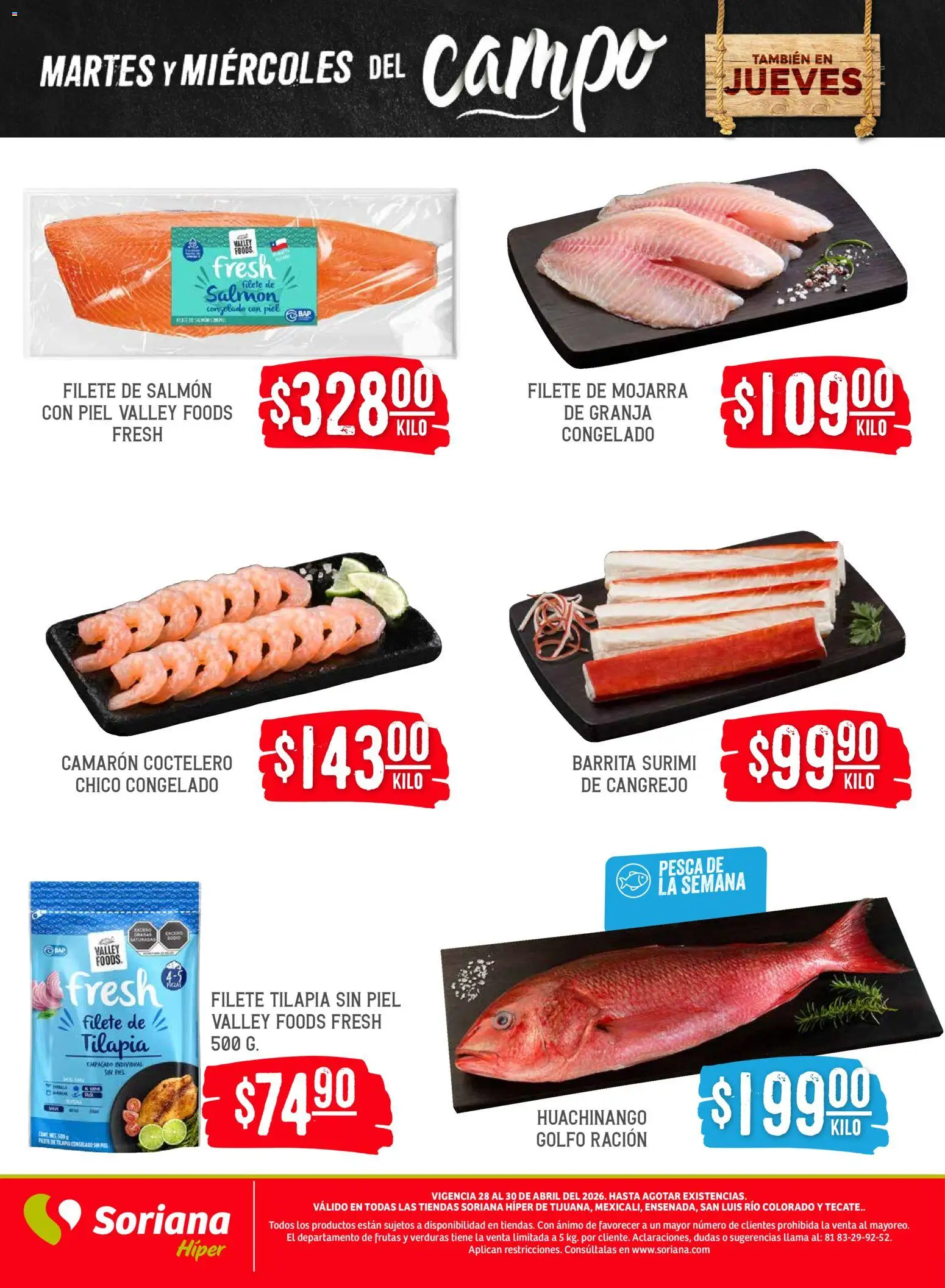 Nuevas ofertas de Soriana válidas en toda la República Mexicana desde el 28.04.2026. ¡Encuentra las mejores ofertas en Soriana Martes y Miércoles del Campo Híper: Tijuana, Mexicali, Ensenada, San Luis Río Colorado y Tecate! | Página: 5