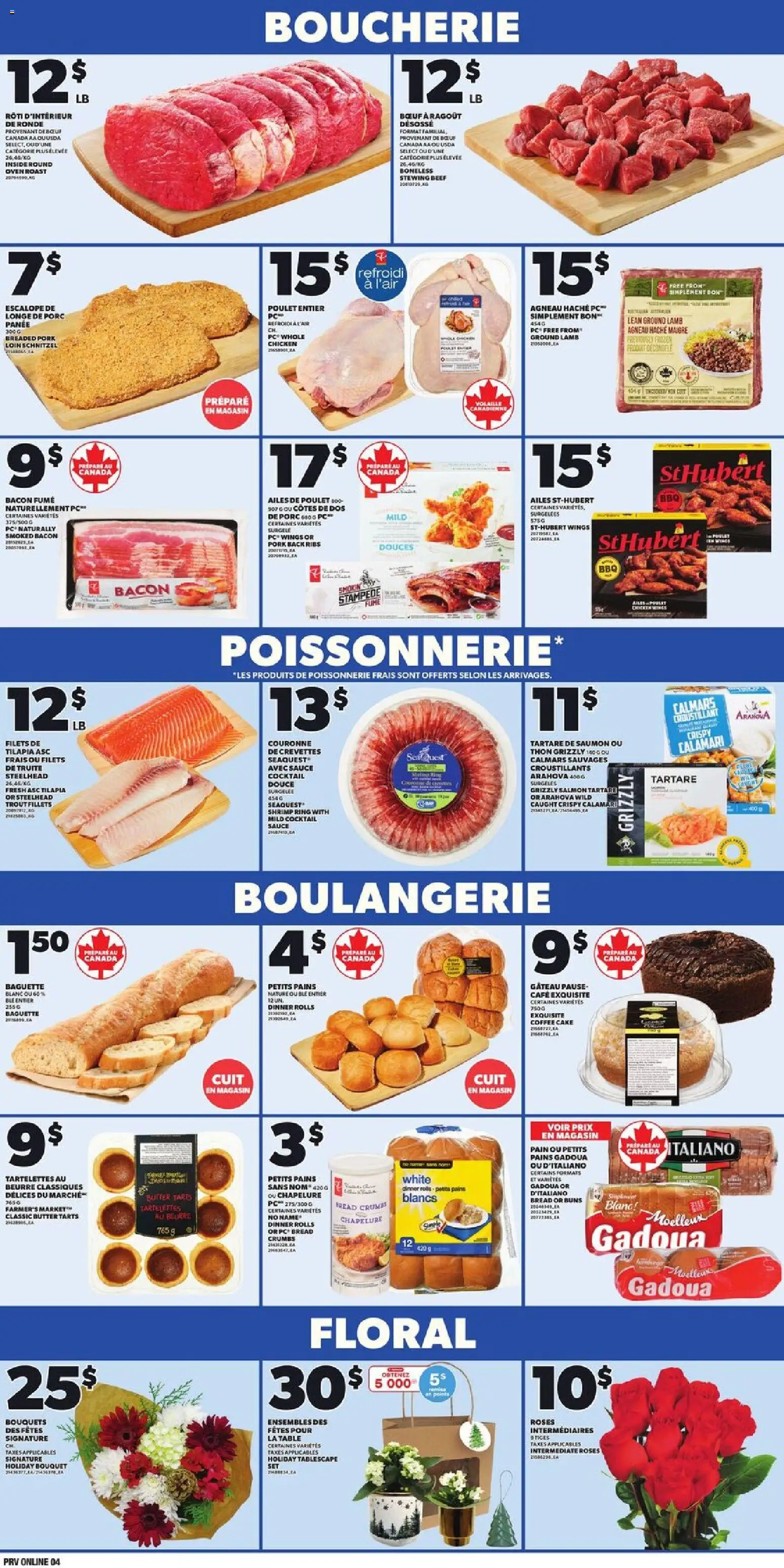 Provigo flyer valid from 04.12.2025 | Page: 5 | Products: Table, Butter, Coffee, Pork