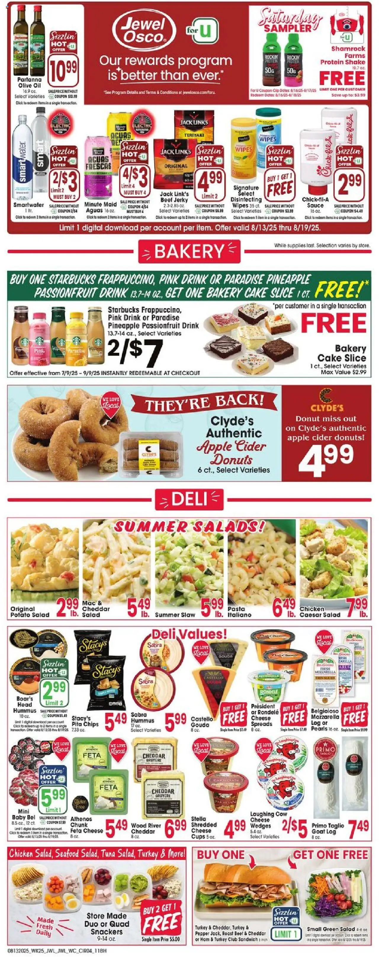Jewel Osco Weekly Ad - valid from 13.08.2025 | Page: 7 | Products: Cider, Beef, Chips, Salad