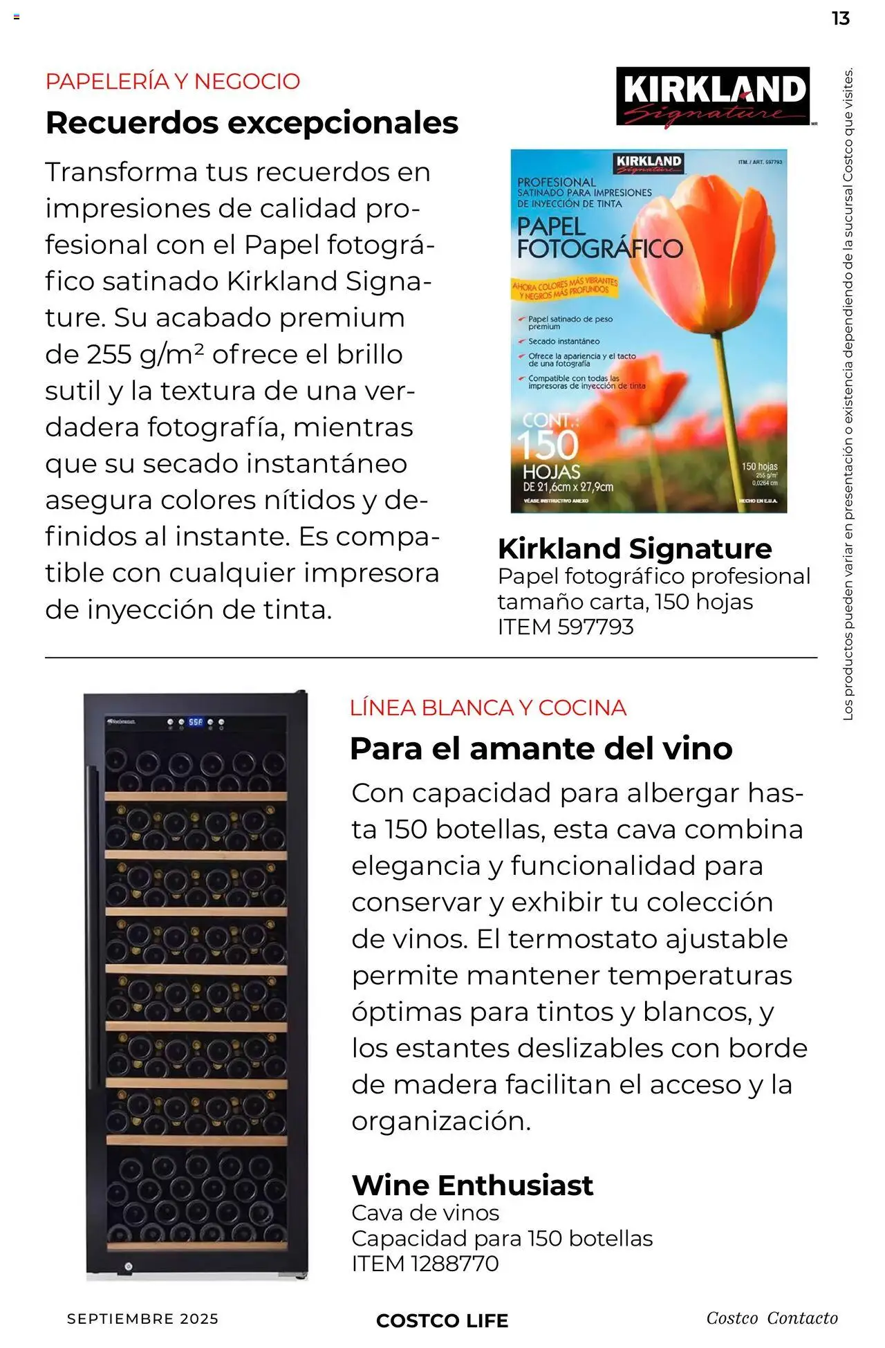 Nuevas ofertas de Costco válidas en toda la República Mexicana desde el 10.09.2025. ¡Encuentra las mejores ofertas en Costco - Catálogo Septiembre! | Página: 13 | Productos: Cava, Cocina, Estantes, Vino
