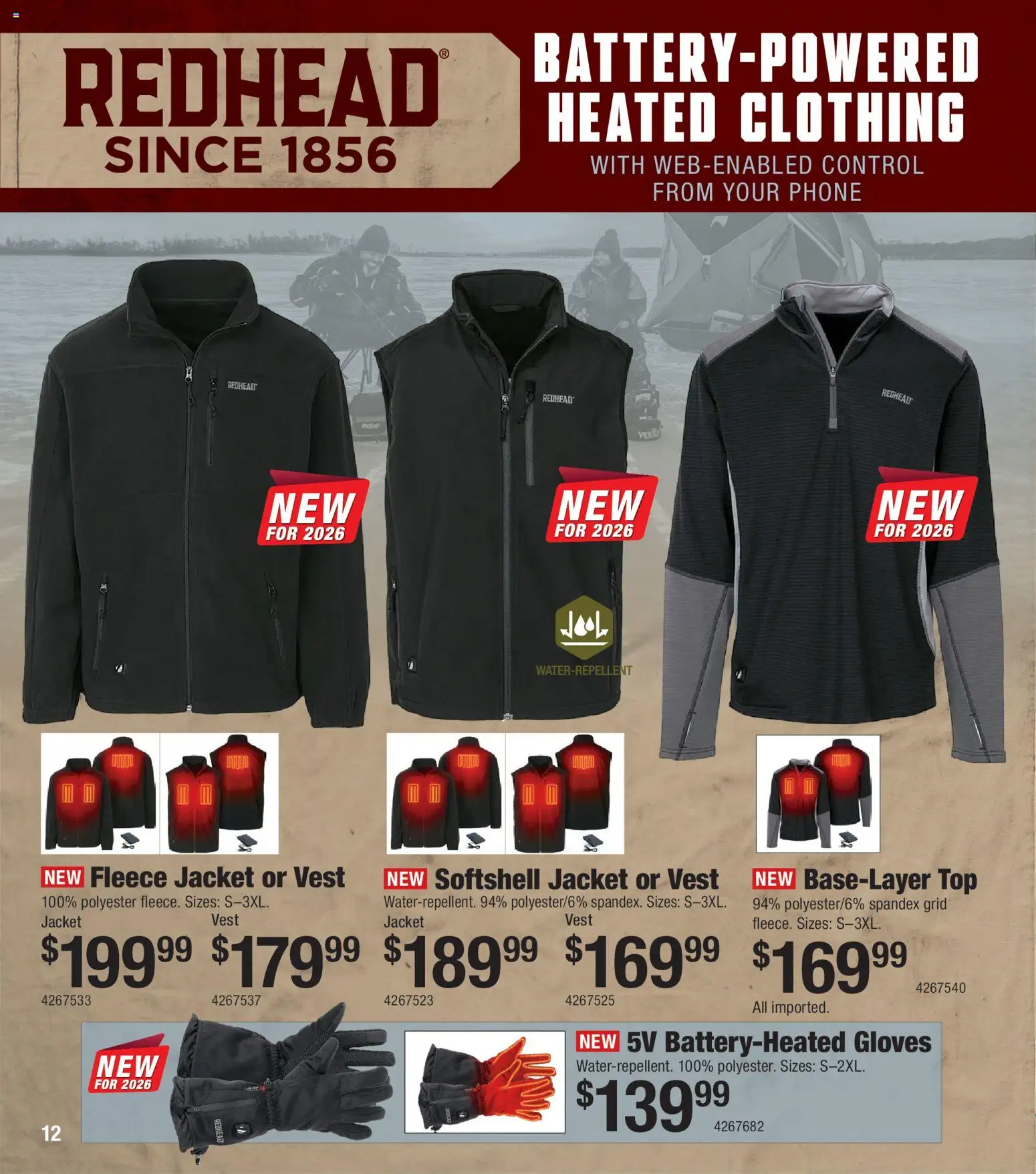 Cabela's Ice Fishing 25 - valid from 01.11.2025 | Page: 12 | Products: Vest, Jacket, Gloves, Phone