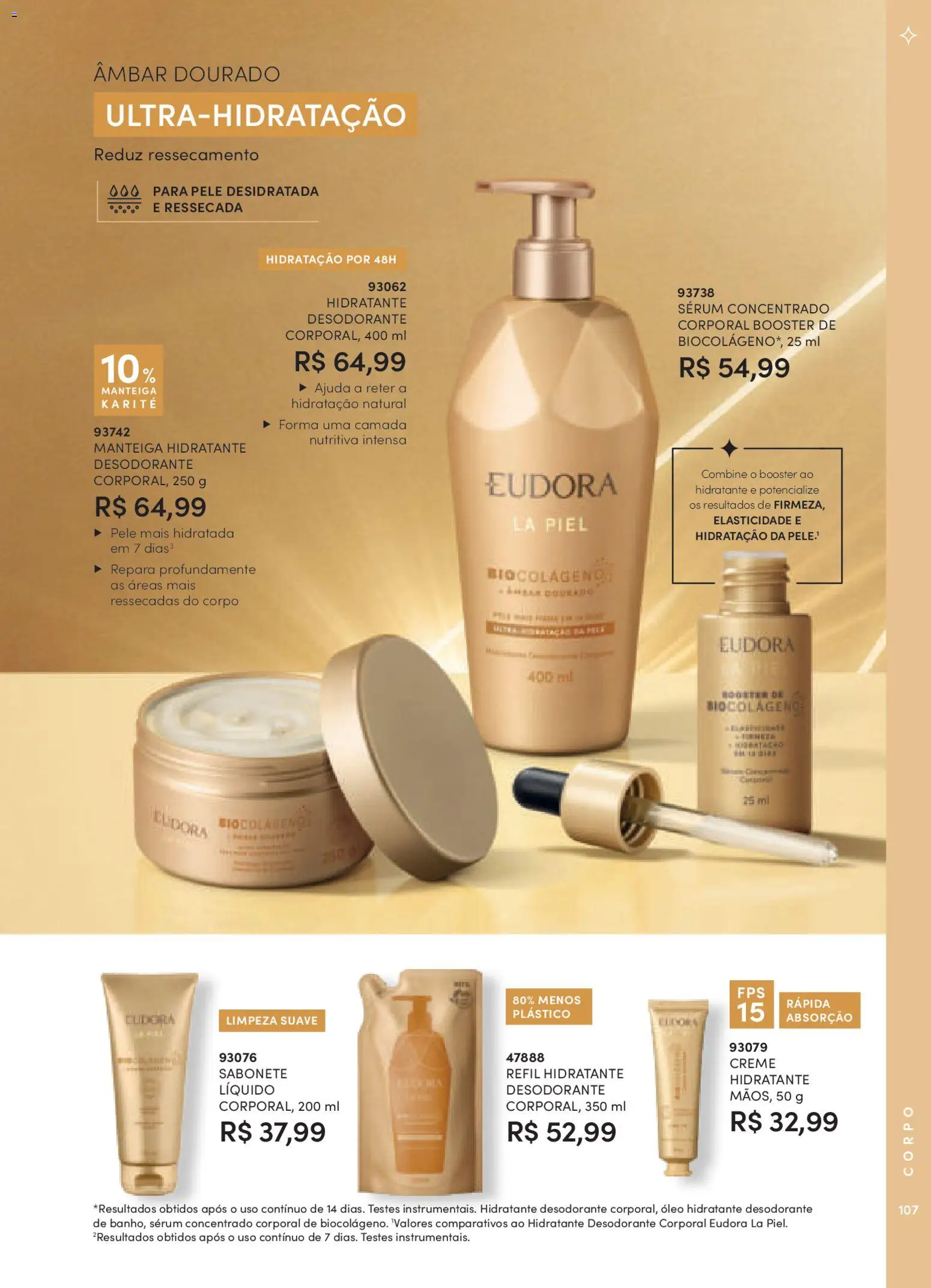 Eudora Folheto - válido de 10.11.2025 | Página: 107 | Produtos: Desodorante, Manteiga, Óleo, Creme