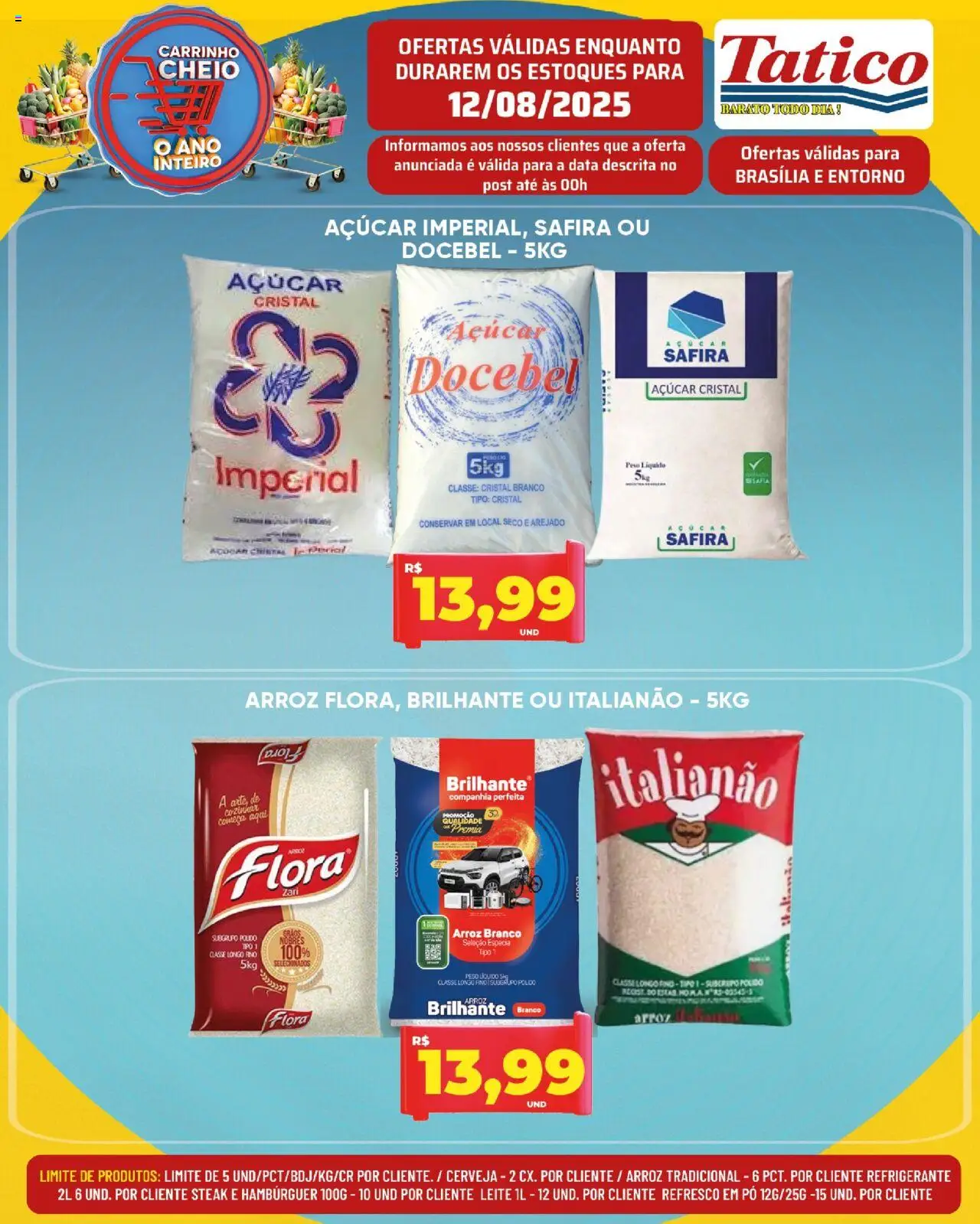 Tatico Folheto - válido de 12.08.2025 | Página: 1 | Produtos: Refresco, Leite, Arroz, Hambúrguer
