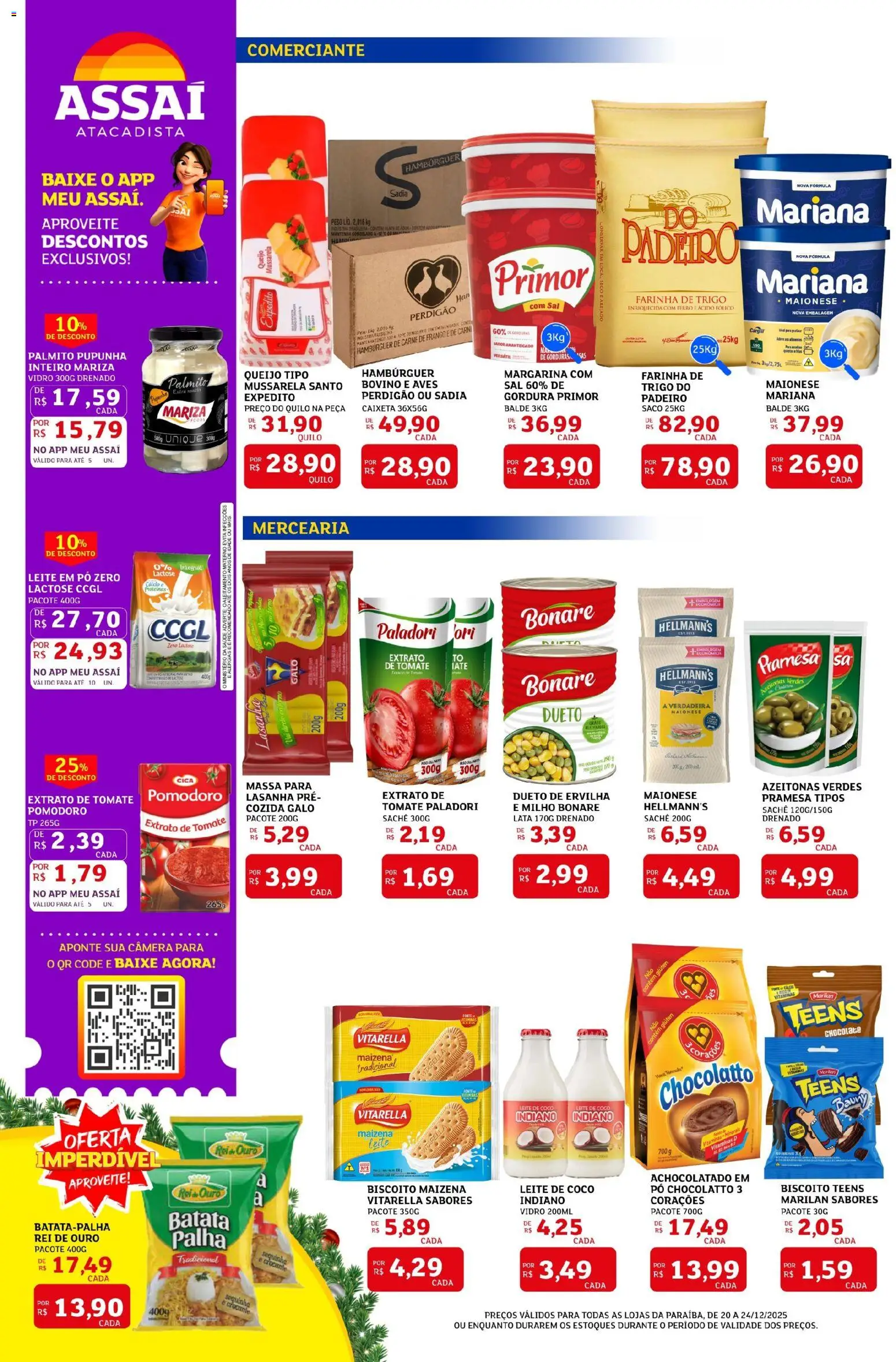 Assaí Atacadista Folheto - válido de 20.12.2025 | Página: 2 | Produtos: Azeitonas, Massa, Maionese, Leite em pó
