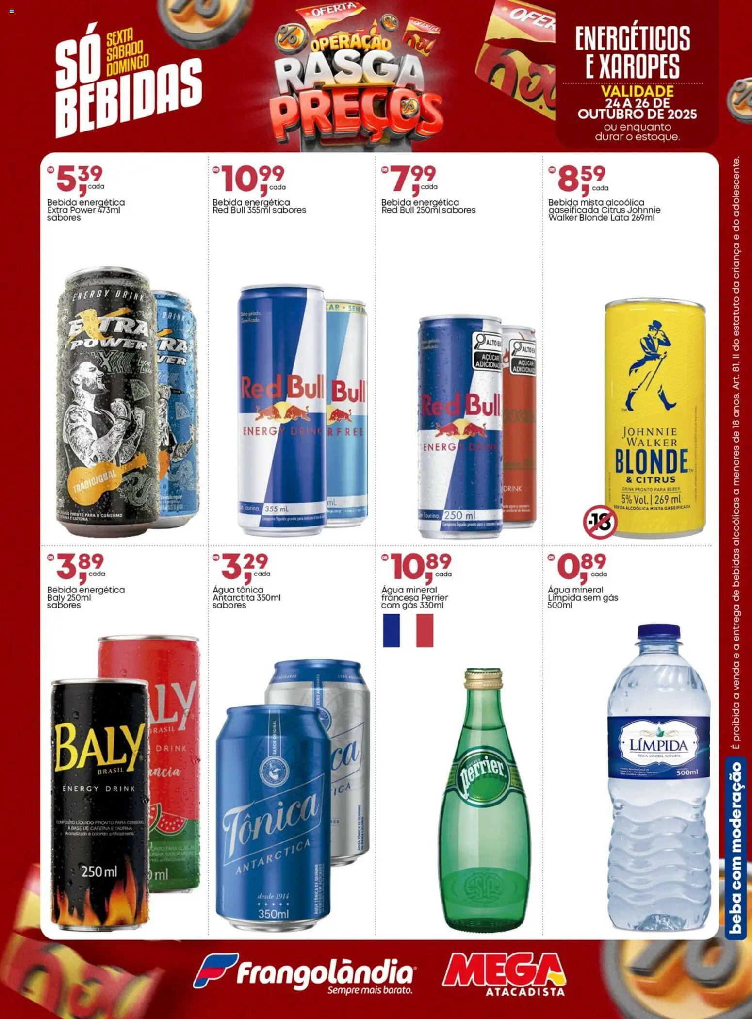 Frangolândia Folheto - válido de 24.10.2025 | Página: 1 | Produtos: Água tônica, Base, Água mineral, Açúcar