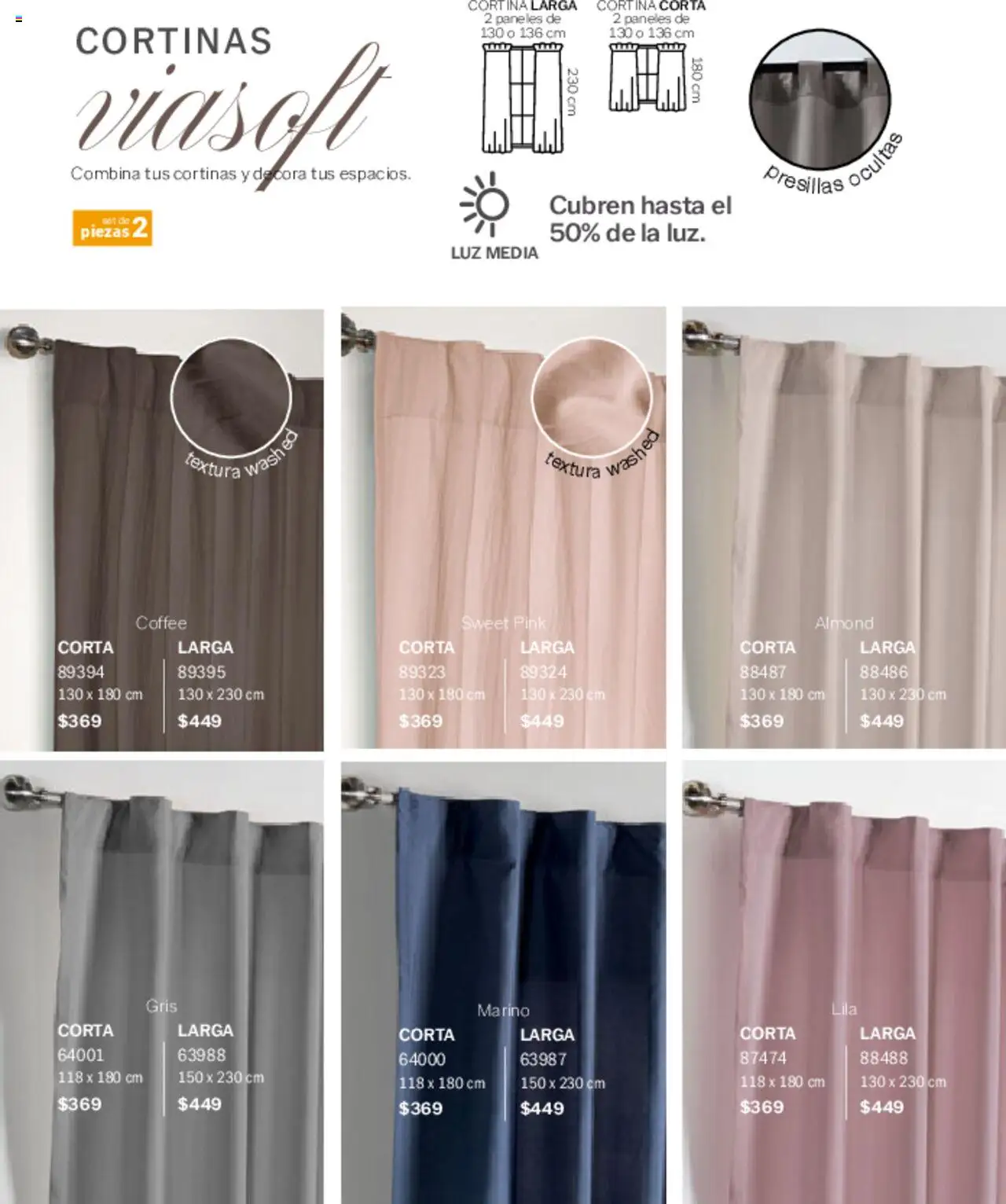 Nuevas ofertas de Vianney válidas en toda la República Mexicana desde el 07.03.2025. ¡Encuentra las mejores ofertas en Vianney catálogo Primavera! | Página: 238 | Productos: Cortinas