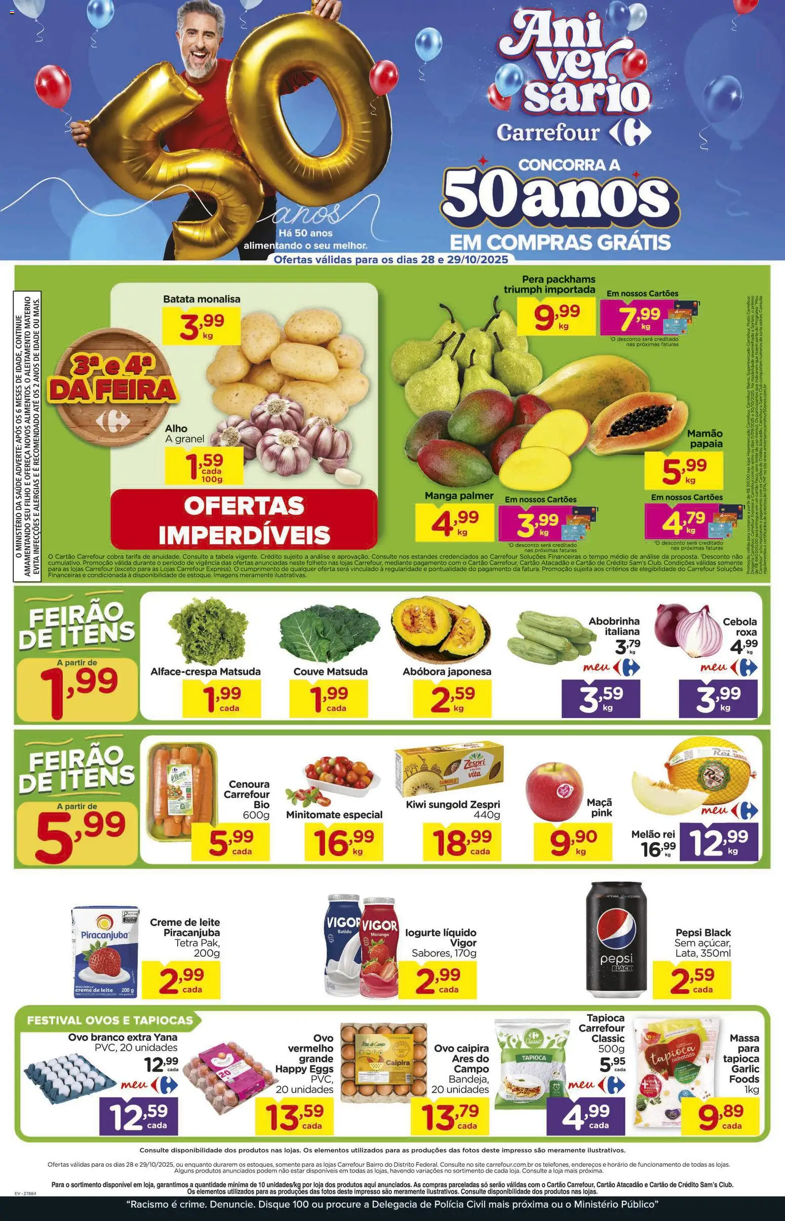 Carrefour Bairro Folheto - válido de 28.10.2025 | Página: 1 | Produtos: Pera, Cebola, Creme, Batata