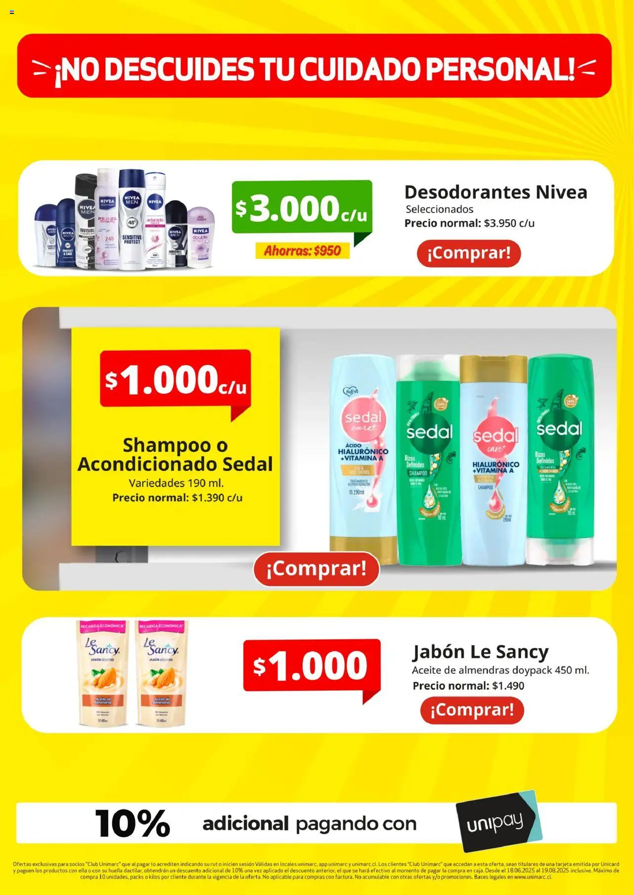Unimarc ofertas  │ válido desde el 18.06.2025 | Página: 22 | Productos: Jabón, Almendras, Shampoo, Aceite