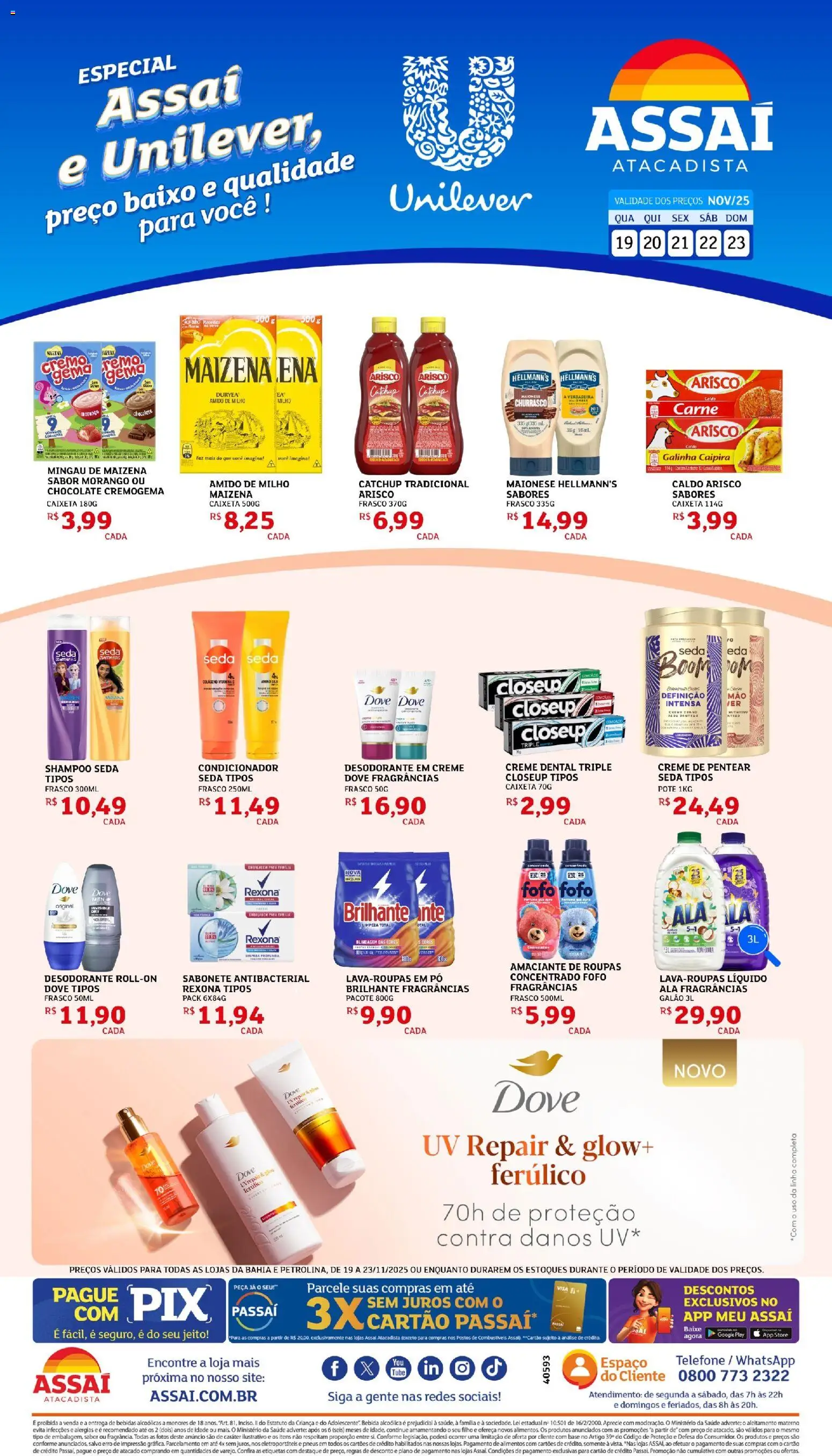 Assaí Atacadista Folheto - válido de 19.11.2025 | Página: 1 | Produtos: Shampoo, Condicionador, Mingau, Maionese