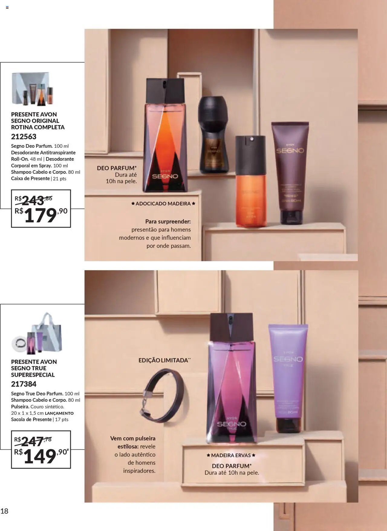 Avon Folheto - válido de 07.10.2025 | Página: 18 | Produtos: Shampoo, Desodorante, Pulseira, Caixa