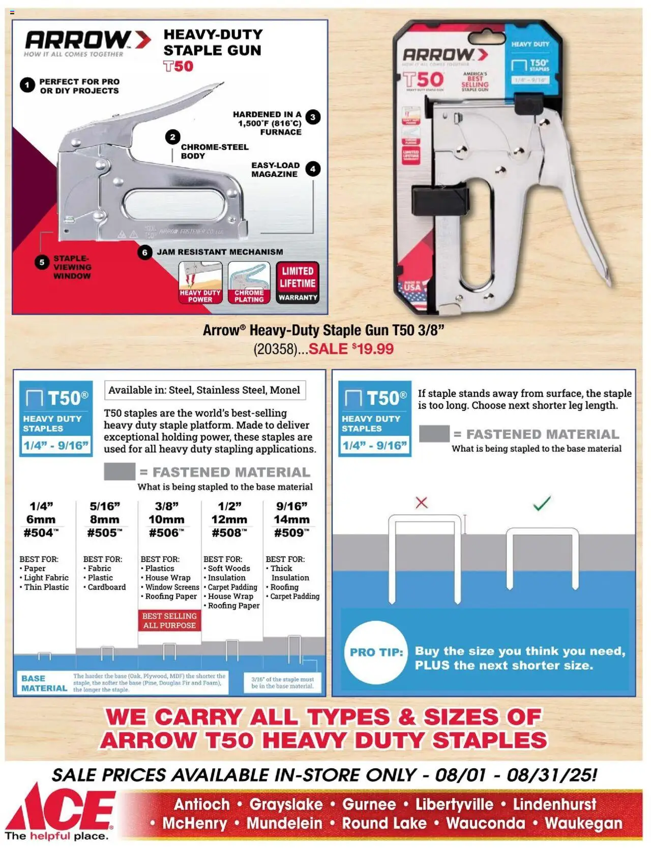 ACE Hardware Weekly Ad - valid from 01.08.2025 | Page: 9 | Products: Fastener, Carpet, Arrow, Gun