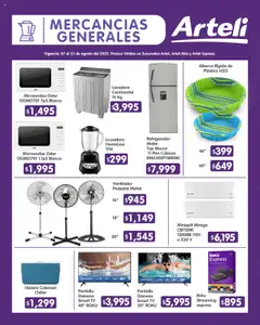 Nuevas ofertas de Arteli válidas en toda la República Mexicana desde el 07.08.2025. ¡Encuentra las mejores ofertas en Arteli - Folleto Quincenal ! | Página: 17 | Productos: Refrigerador, Ventilador, Hielera, Microondas